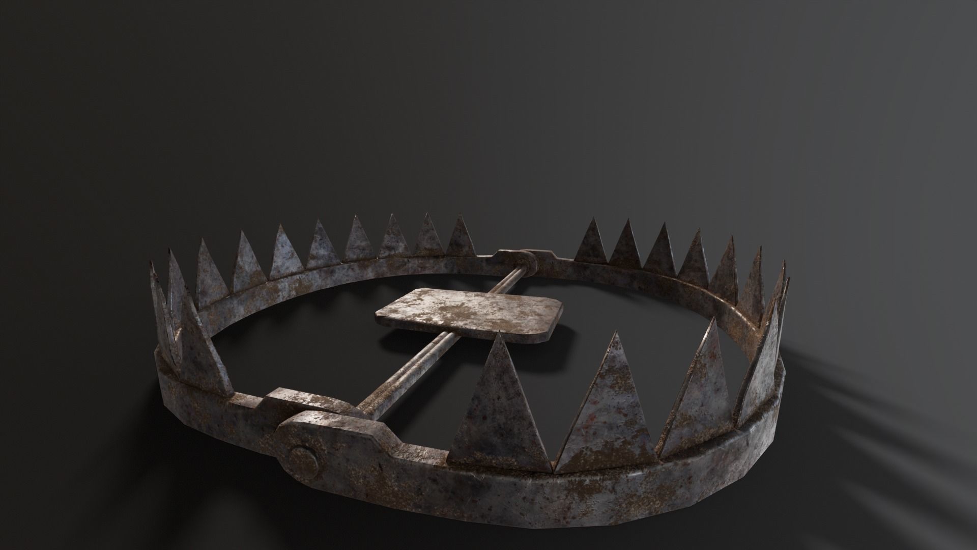 Open Bear Trap Low-poly 3D model_18