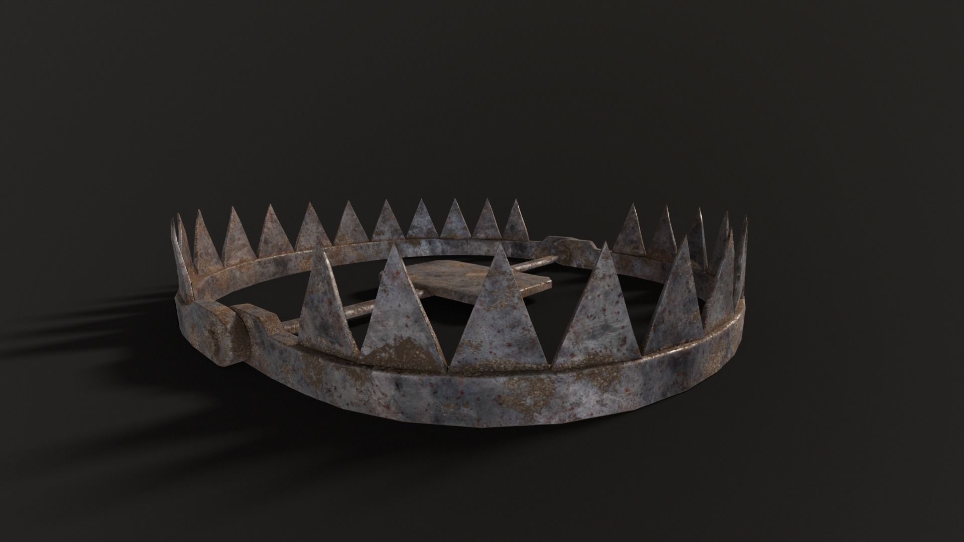 Open Bear Trap Low-poly 3D model_8