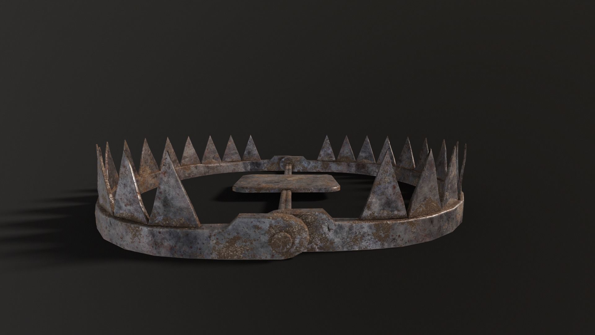 Open Bear Trap Low-poly 3D model_6