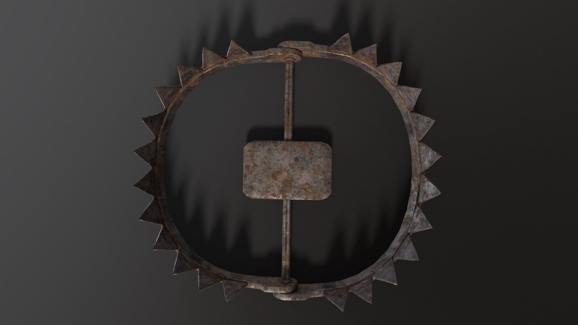 Open Bear Trap Low-poly 3D model_16