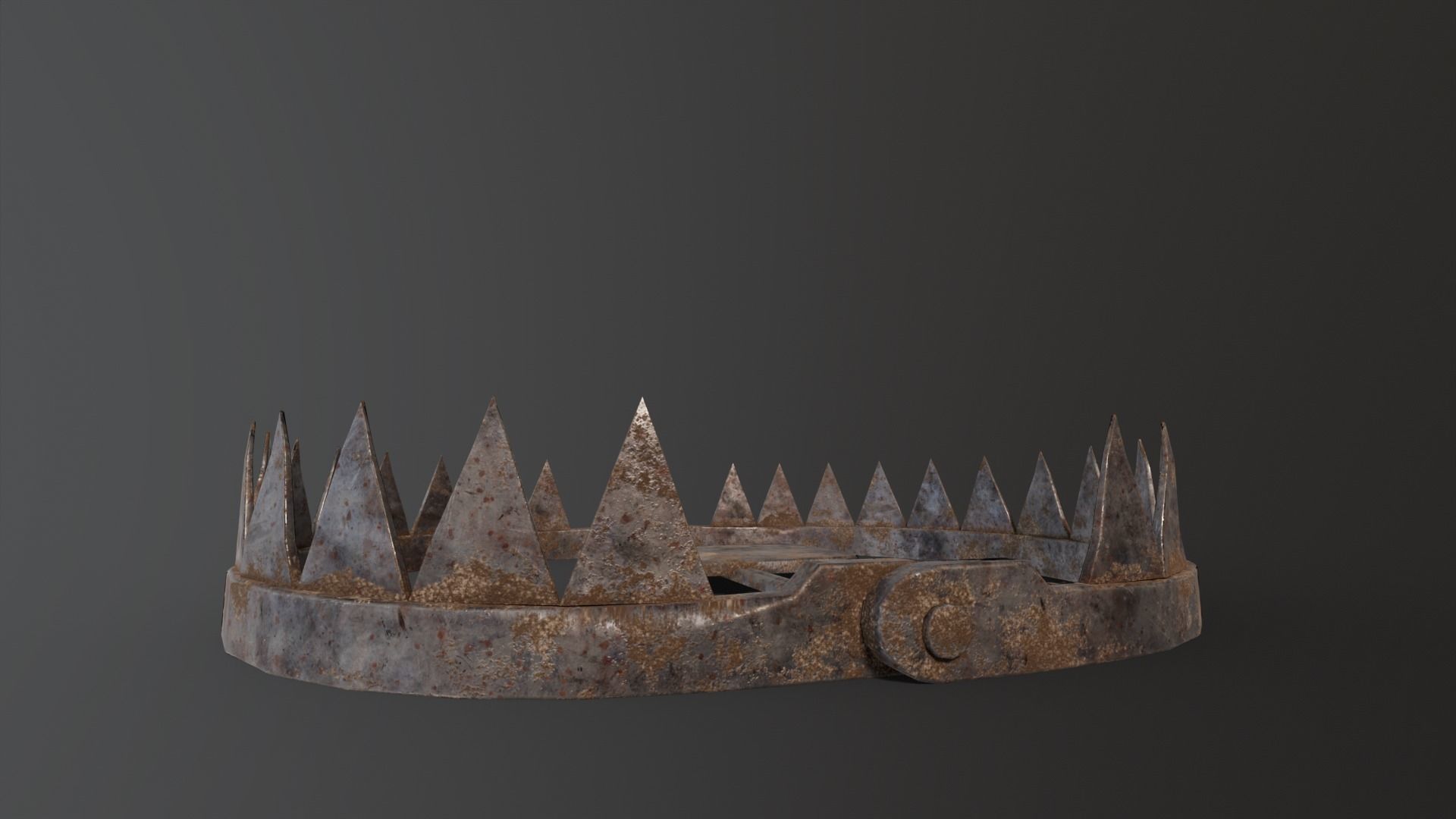 Open Bear Trap Low-poly 3D model_14