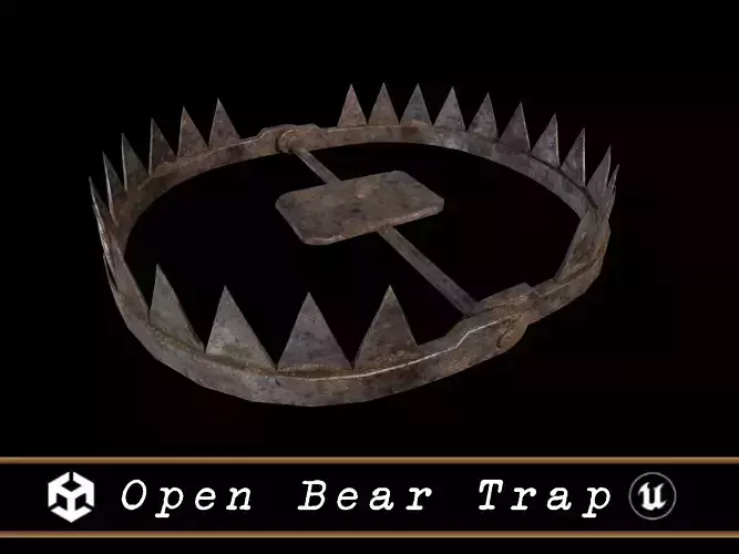 Open Bear Trap Low-poly 3D model