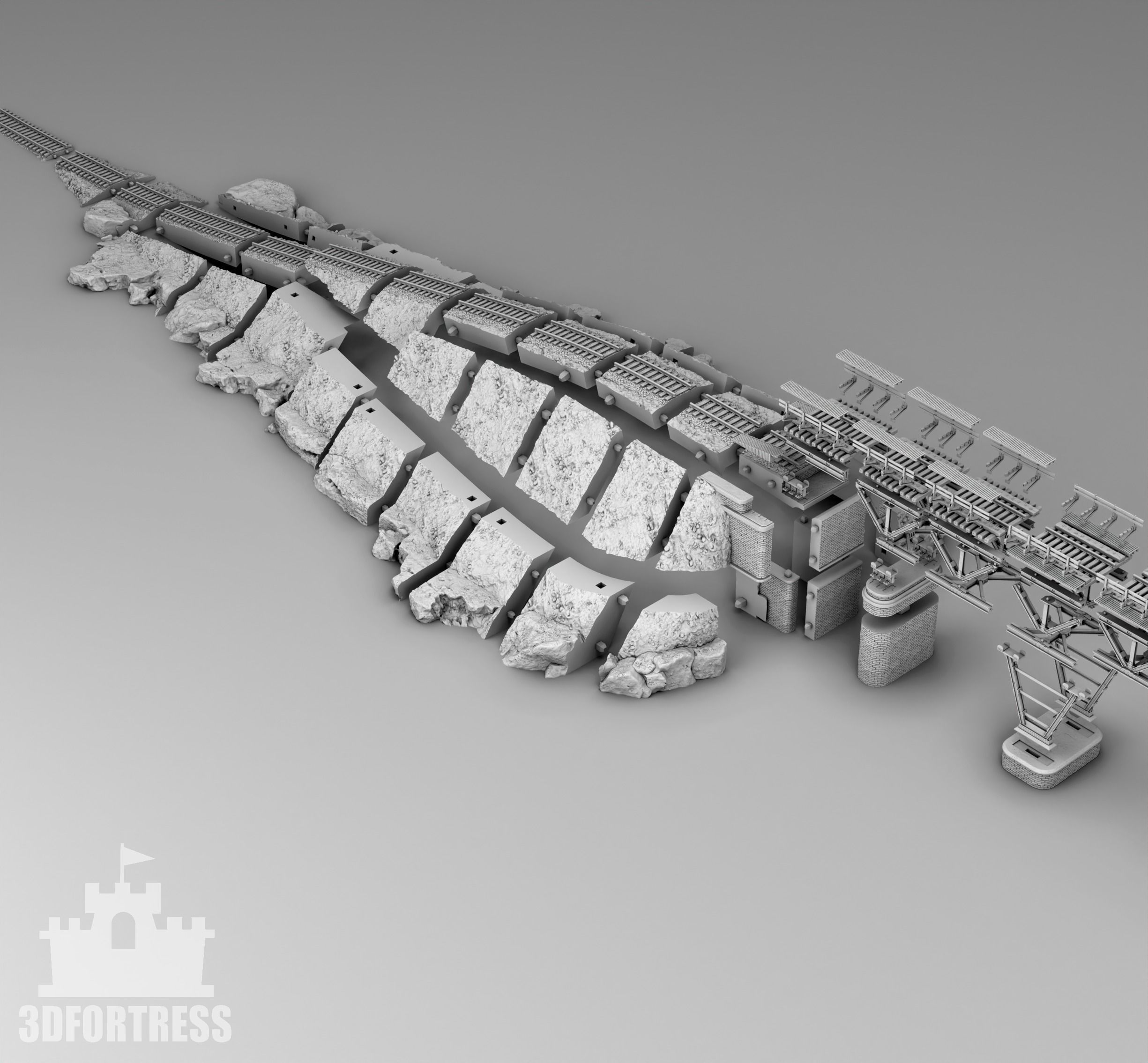 Railway bridge 3D print model_3