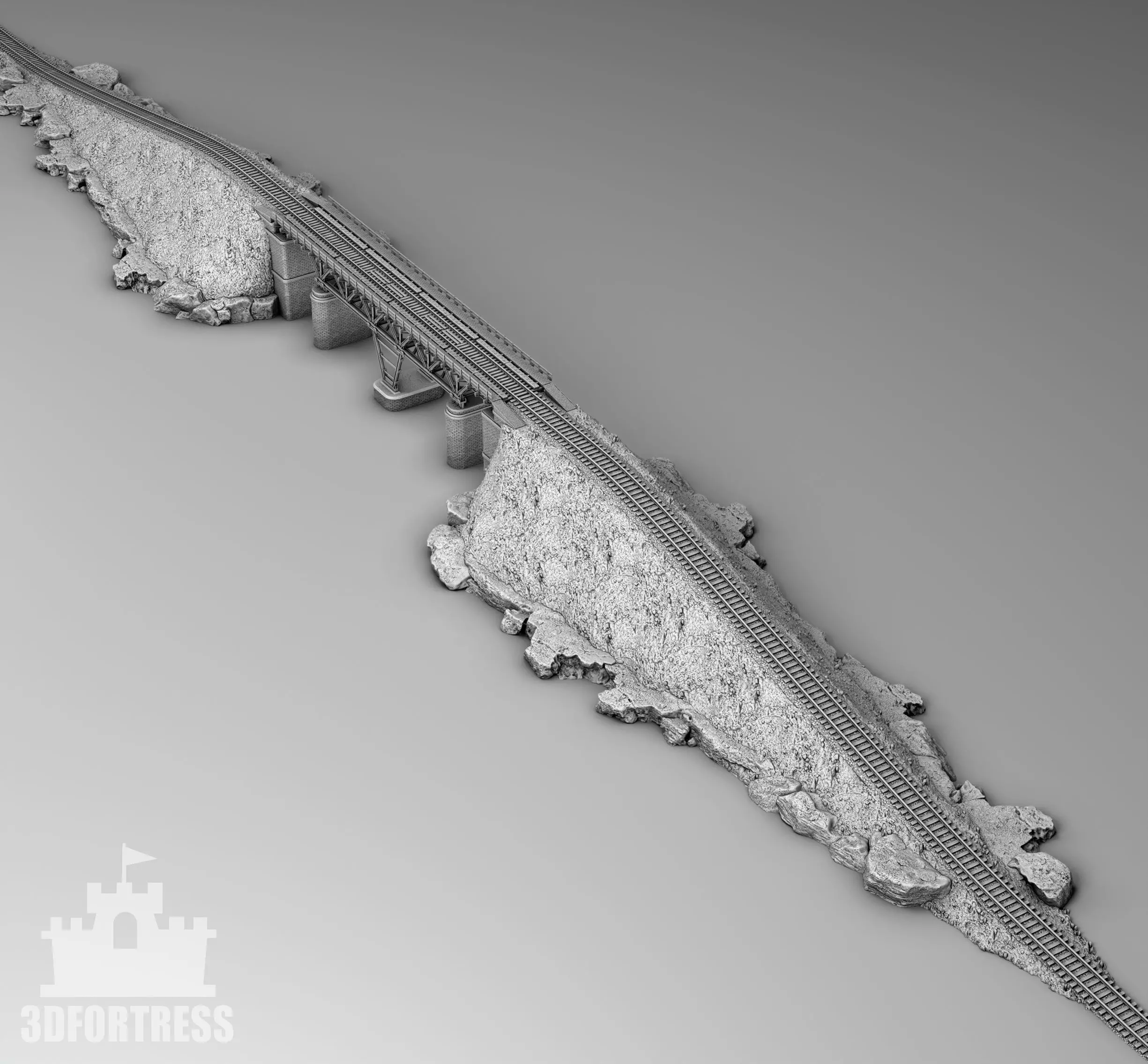 Railway bridge 3D print model_0