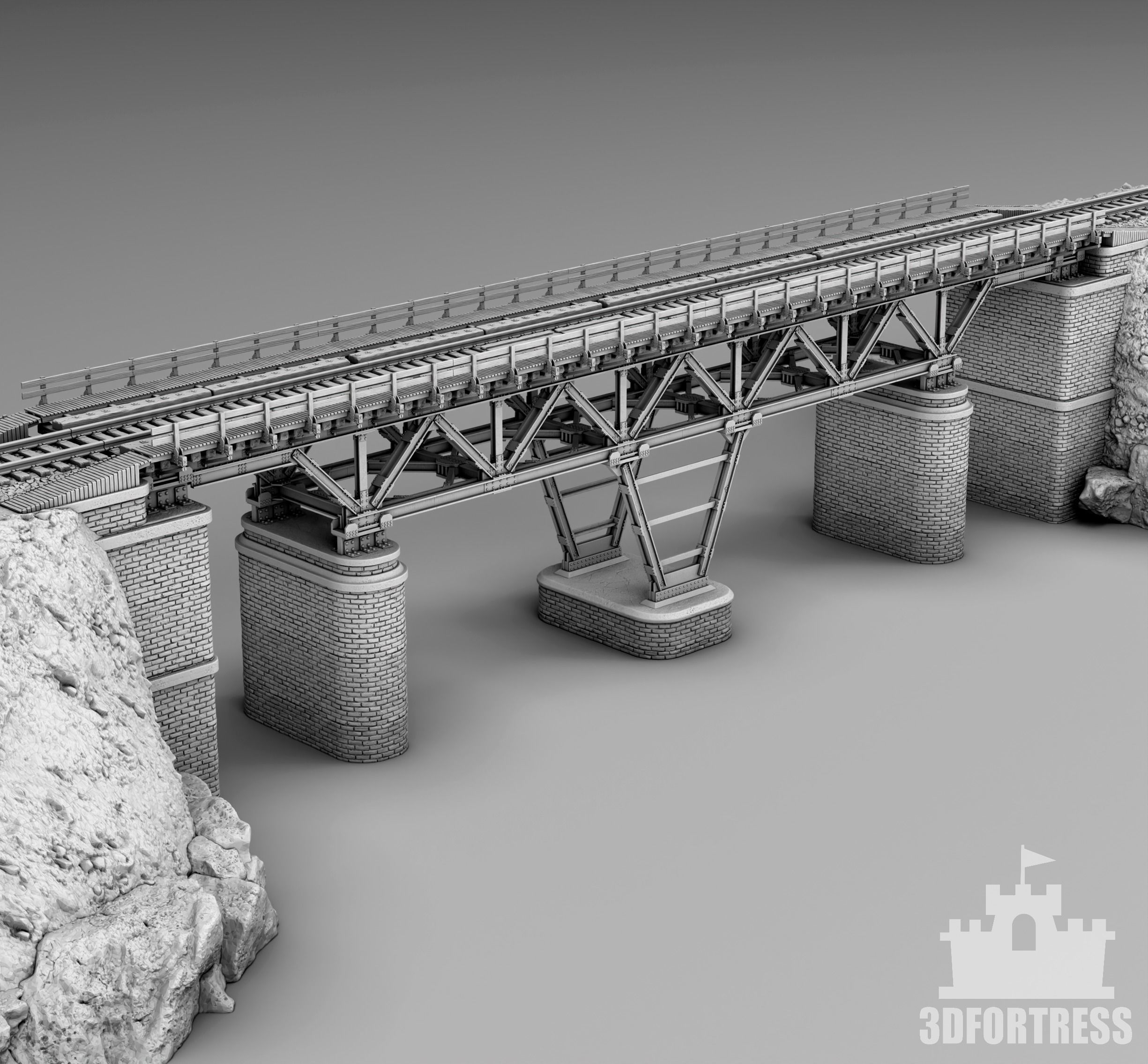 Railway bridge 3D print model_1