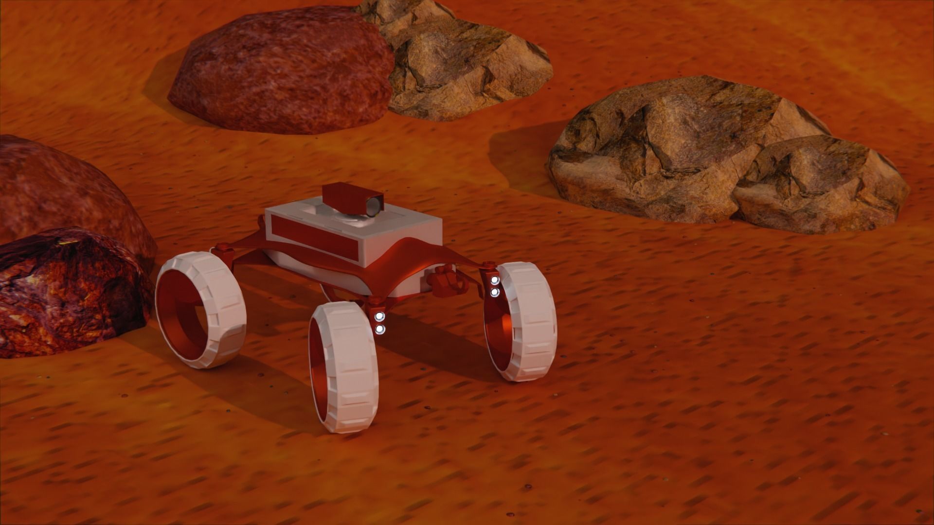 Martian Land rover sci-fi Low-poly 3D model_5