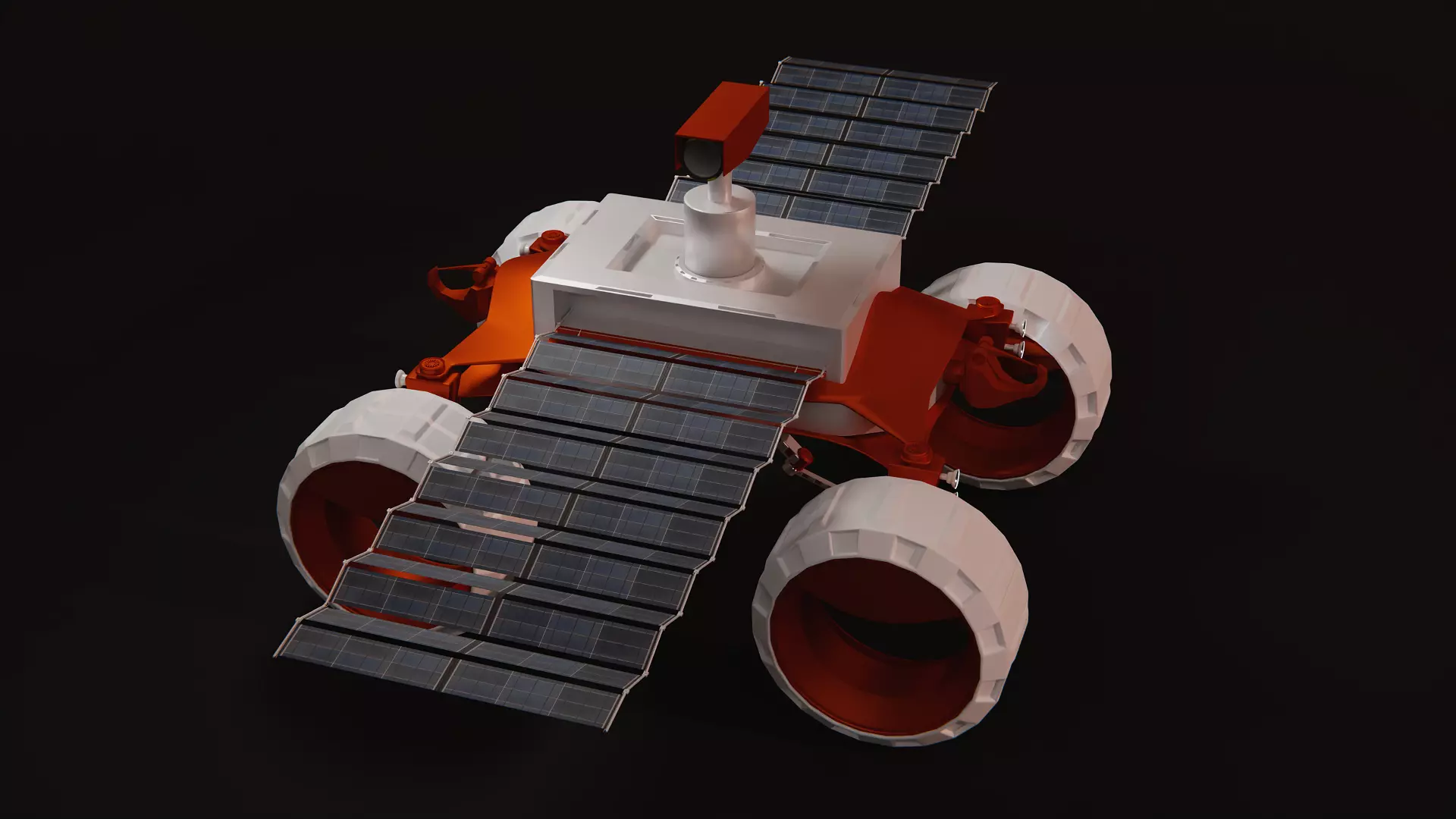 Martian Land rover sci-fi Low-poly 3D model_0