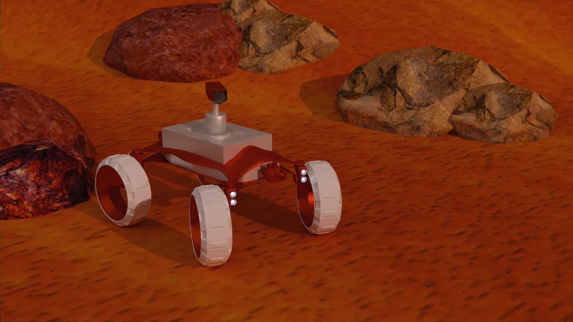 Martian Land rover sci-fi Low-poly 3D model_3