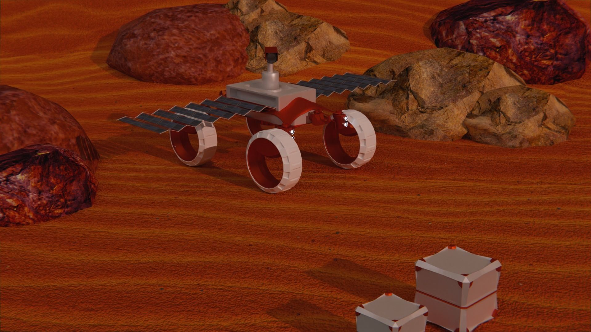 Martian Land rover sci-fi Low-poly 3D model_2