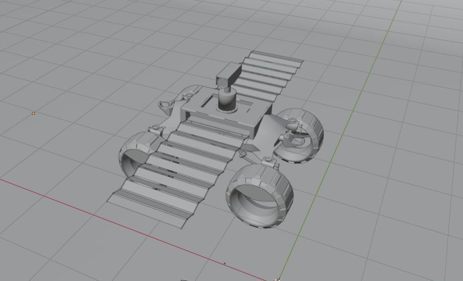 Martian Land rover sci-fi Low-poly 3D model_8