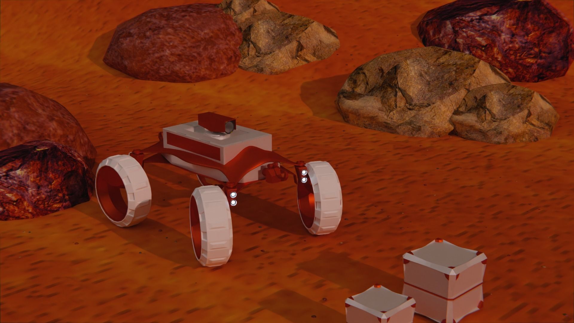 Martian Land rover sci-fi Low-poly 3D model_4