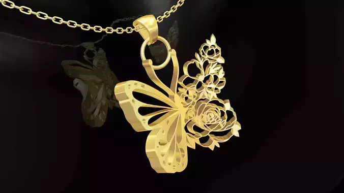 Butterfly Pendant Jewelry Gold