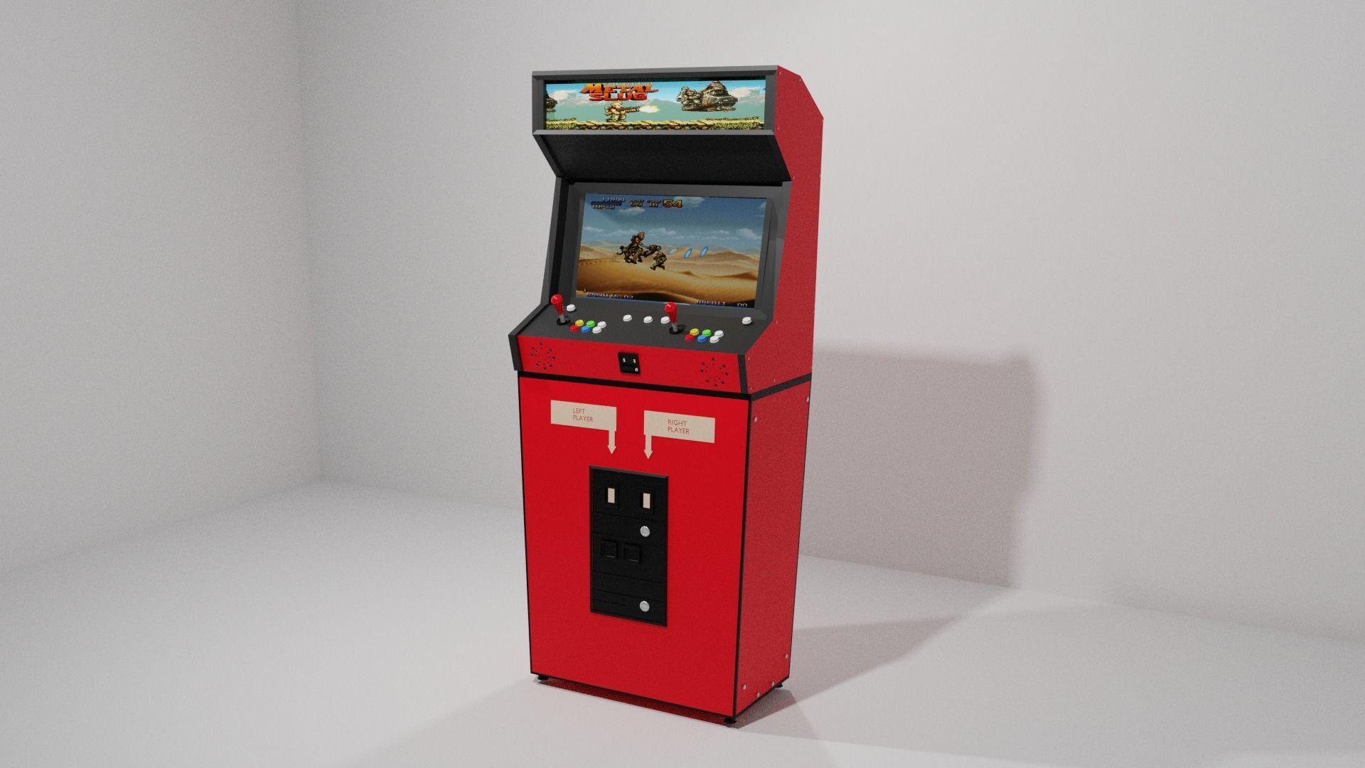 Classic Arcade Cabinet 3D model_4