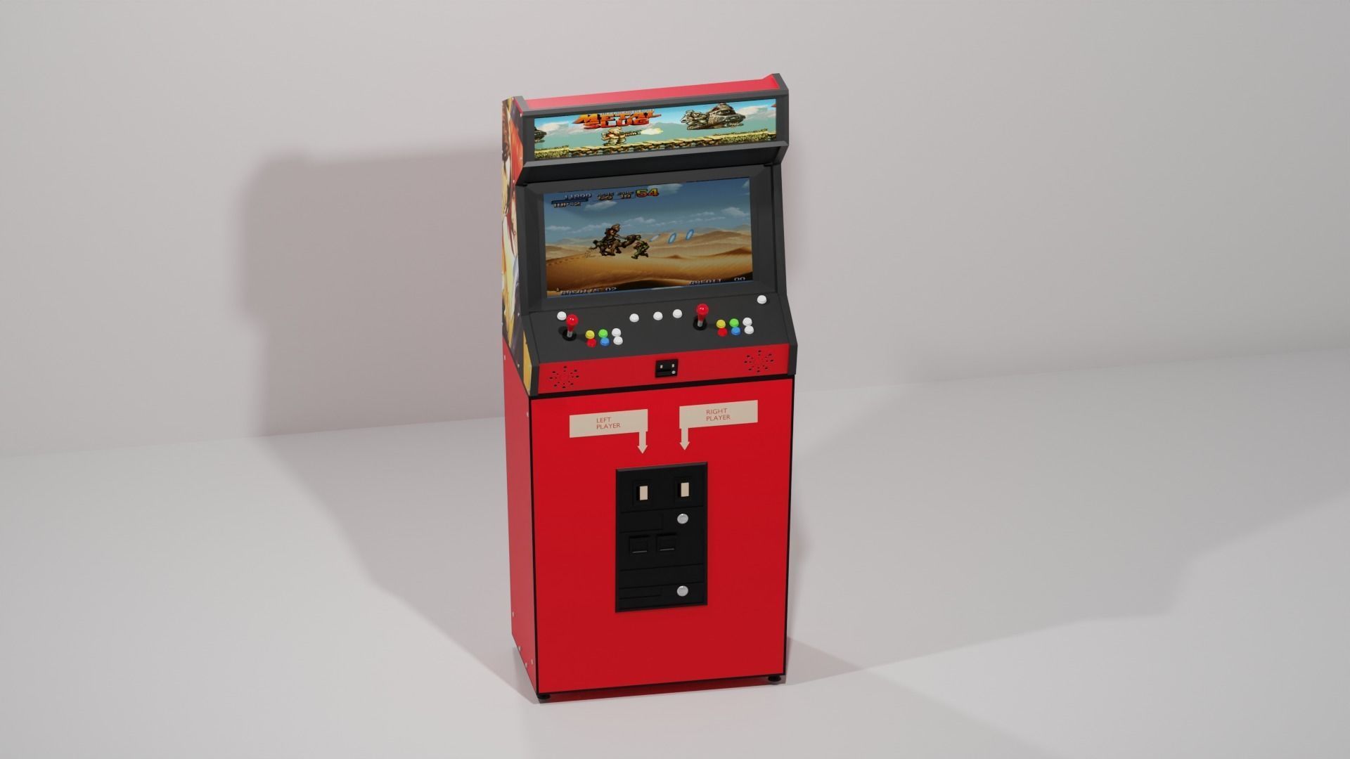 Classic Arcade Cabinet 3D model_2
