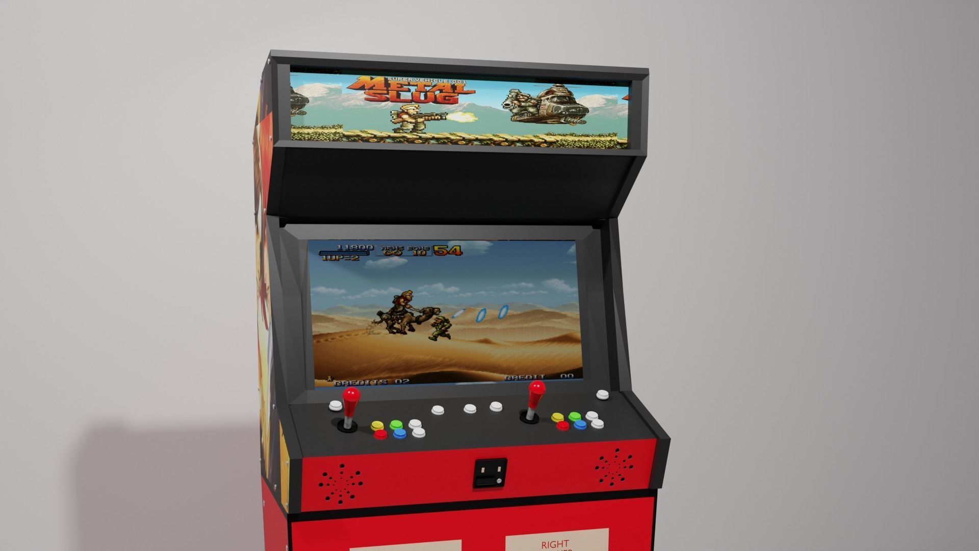 Classic Arcade Cabinet 3D model_5