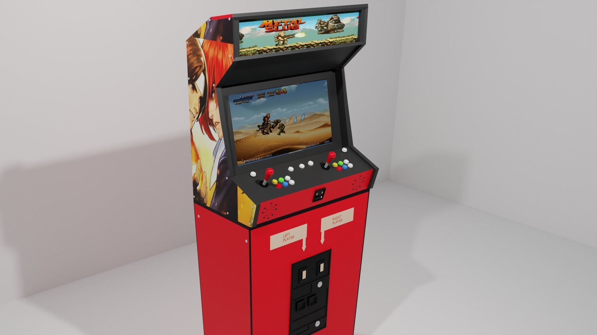 Classic Arcade Cabinet 3D model_3