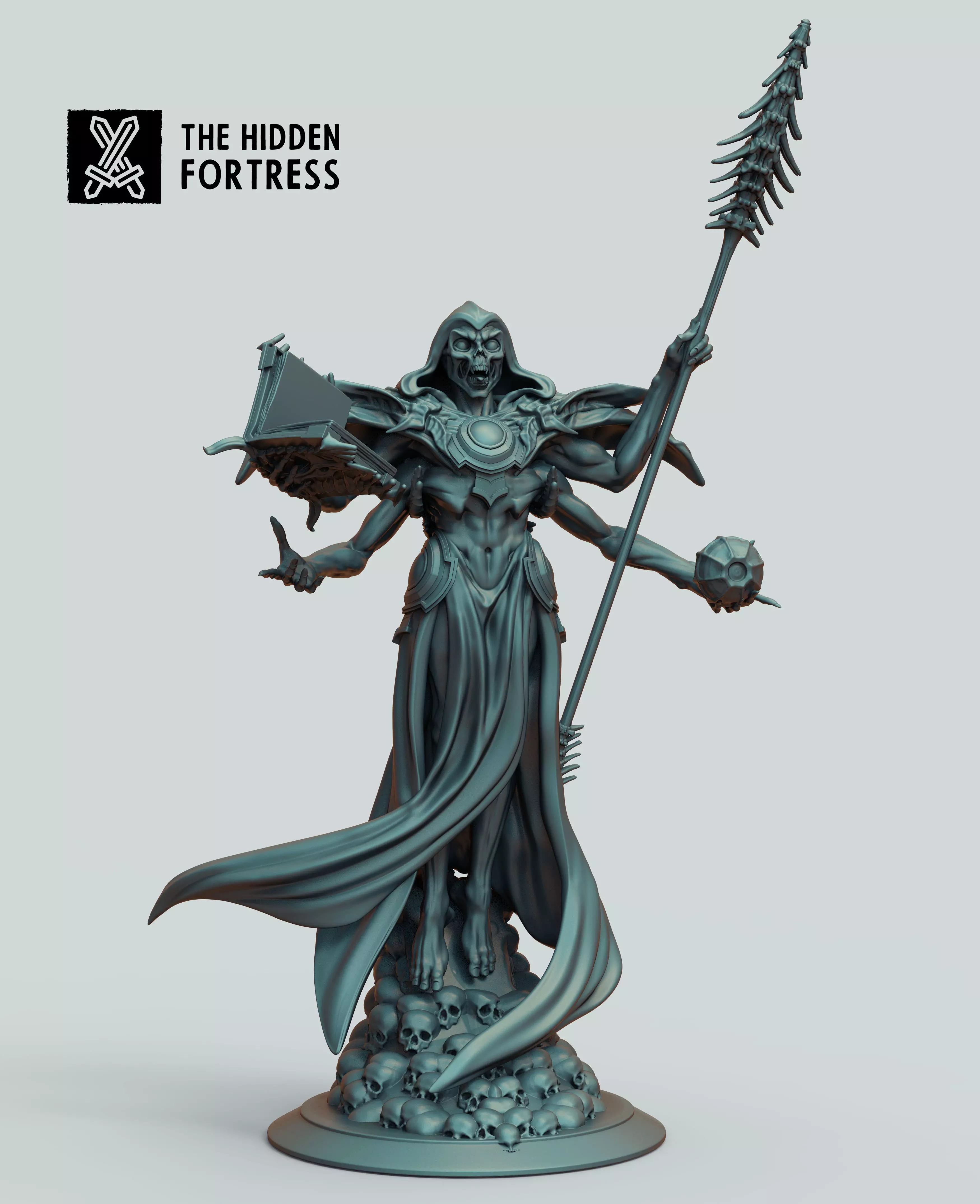 Thartaus The Defiler lich sorcerer necromancer 3D print model_0