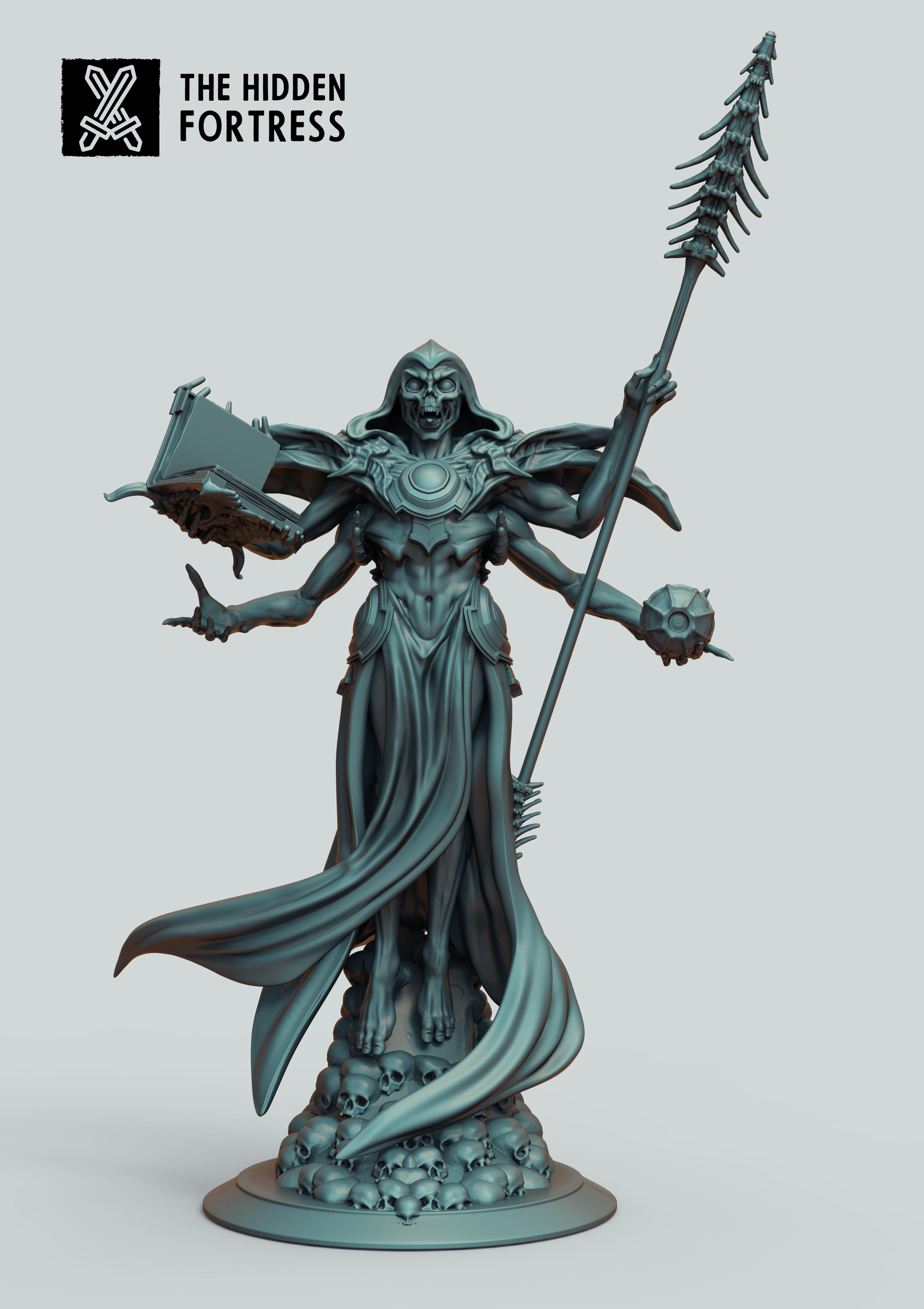 Thartaus The Defiler lich sorcerer necromancer 3D print model_1