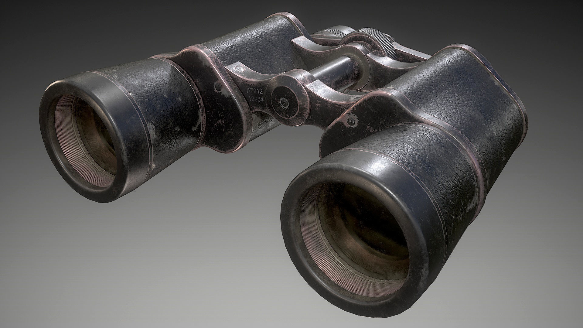 Binoculars Low-poly 3D model_1