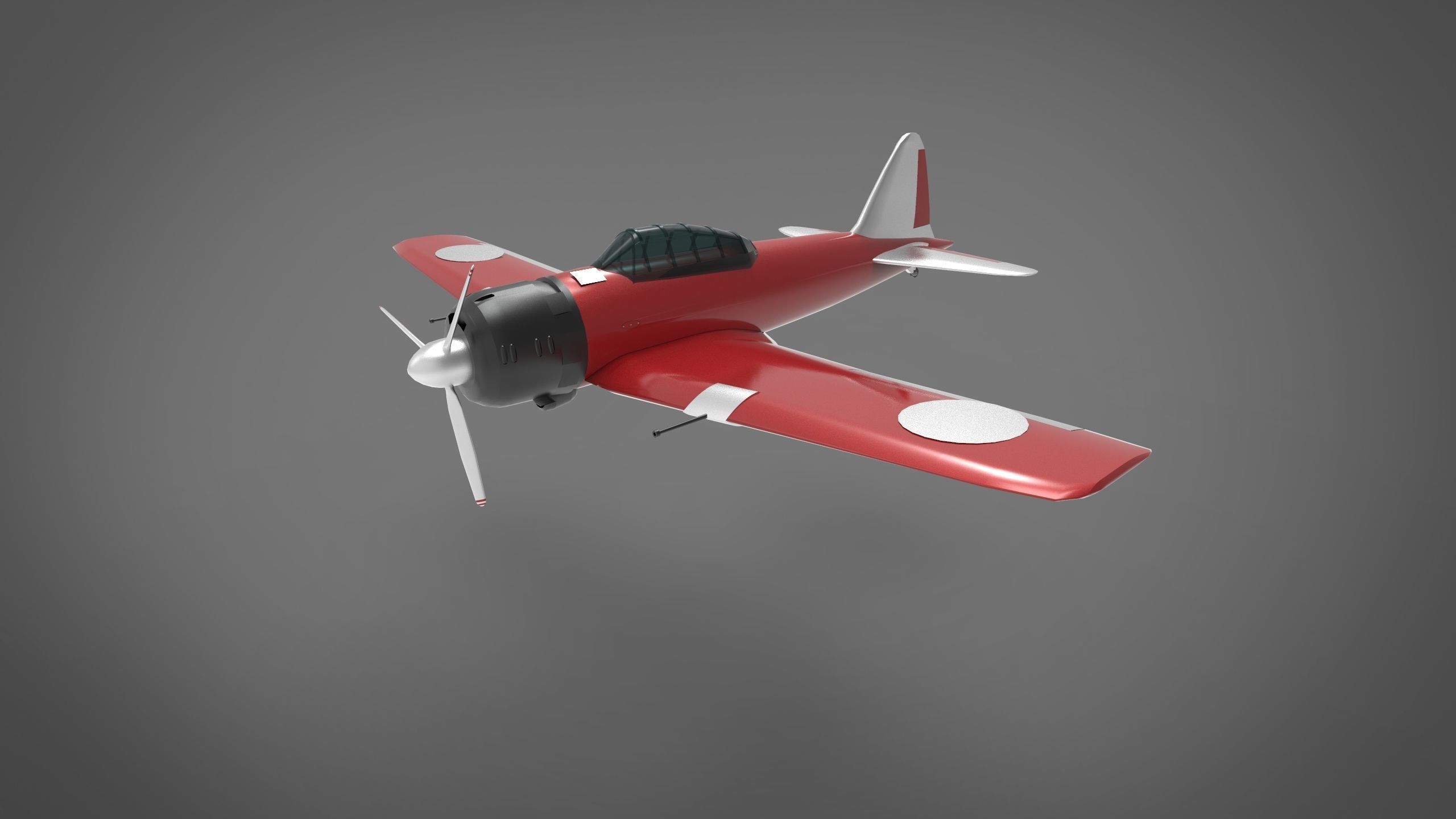 A6M3 32 Mitsubishi Zero fighter plane 3D model_3