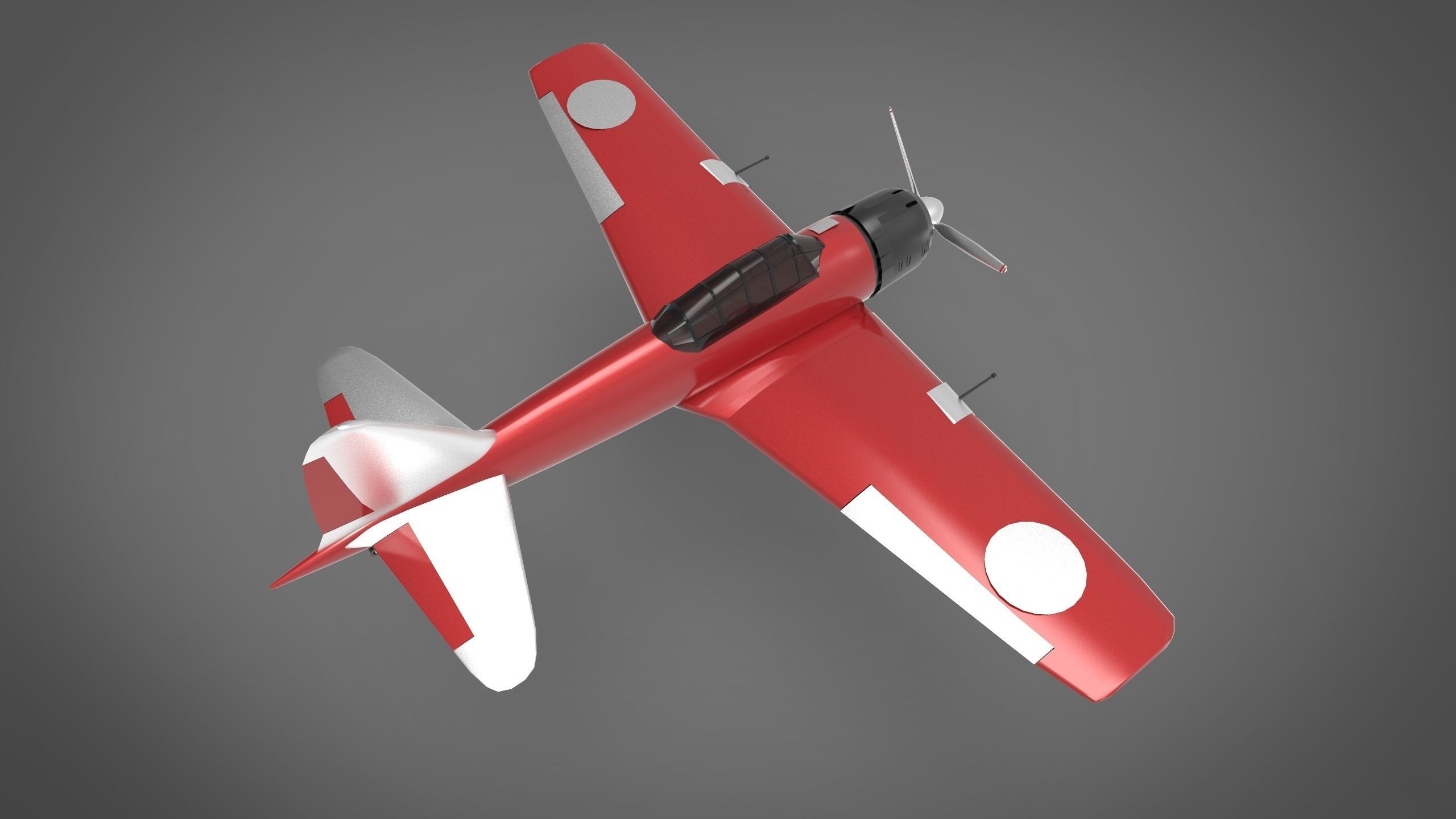 A6M3 32 Mitsubishi Zero fighter plane 3D model_1