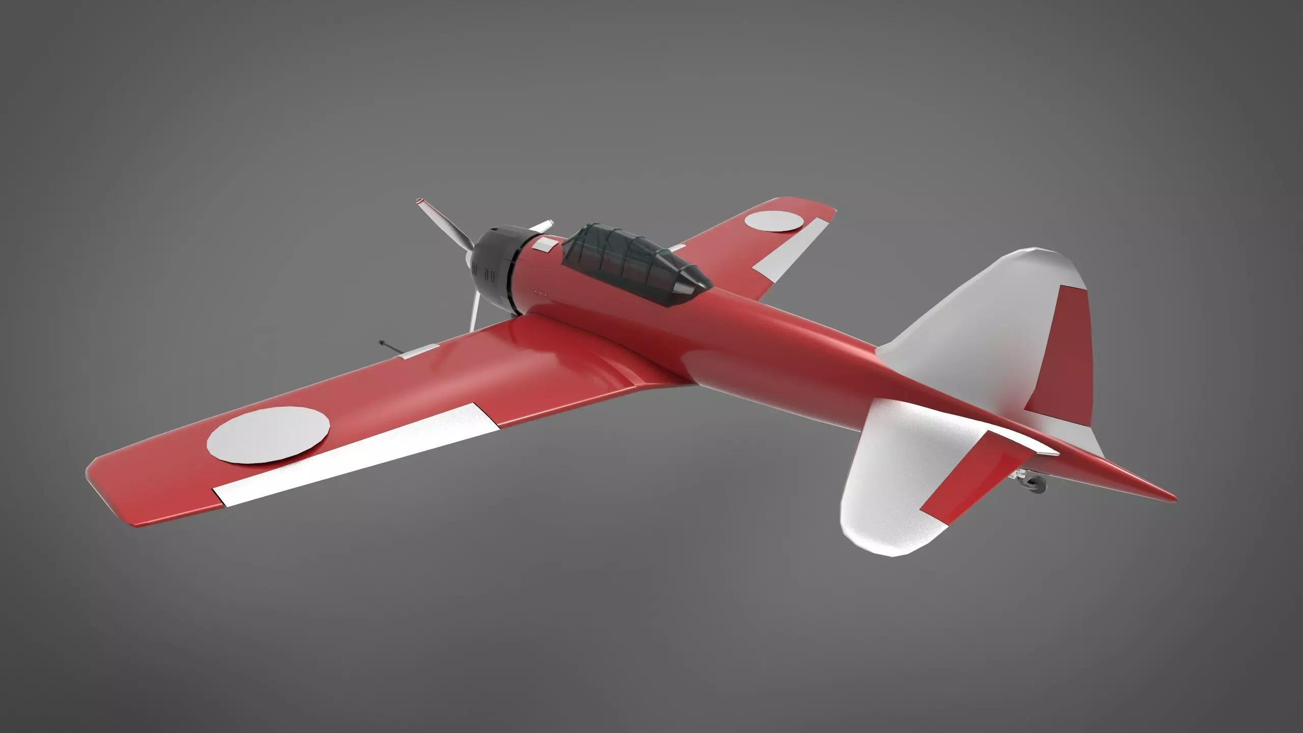 A6M3 32 Mitsubishi Zero fighter plane 3D model_0