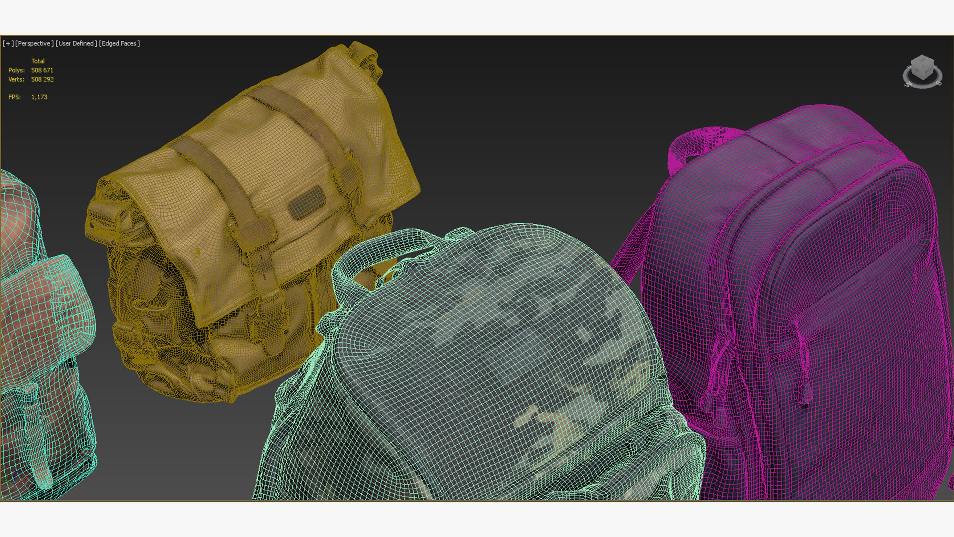 Backpack and bag collection 8 items military urban hiking  3D model_11