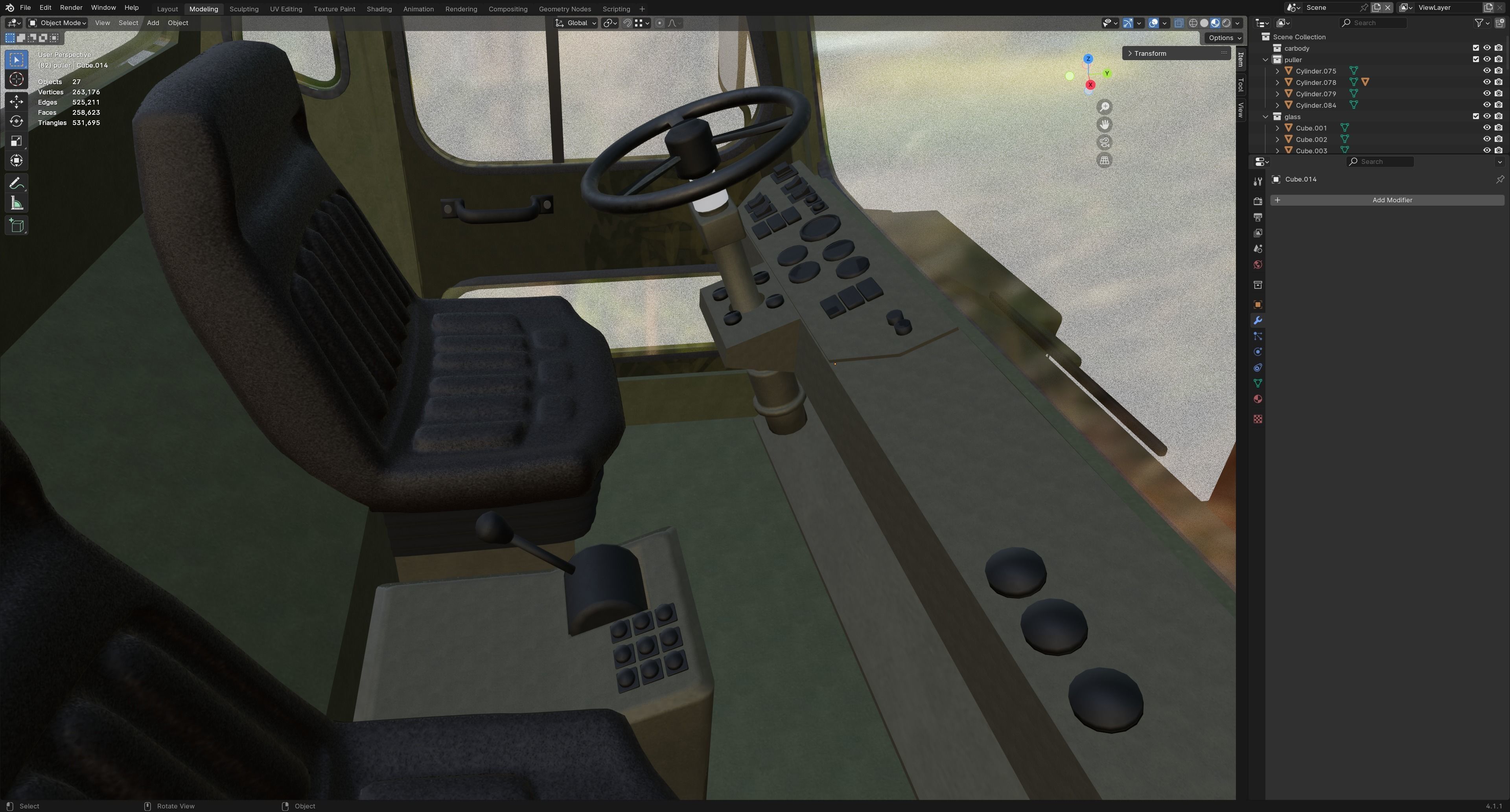 Airport Ground Tractor Low-poly 3D model_18