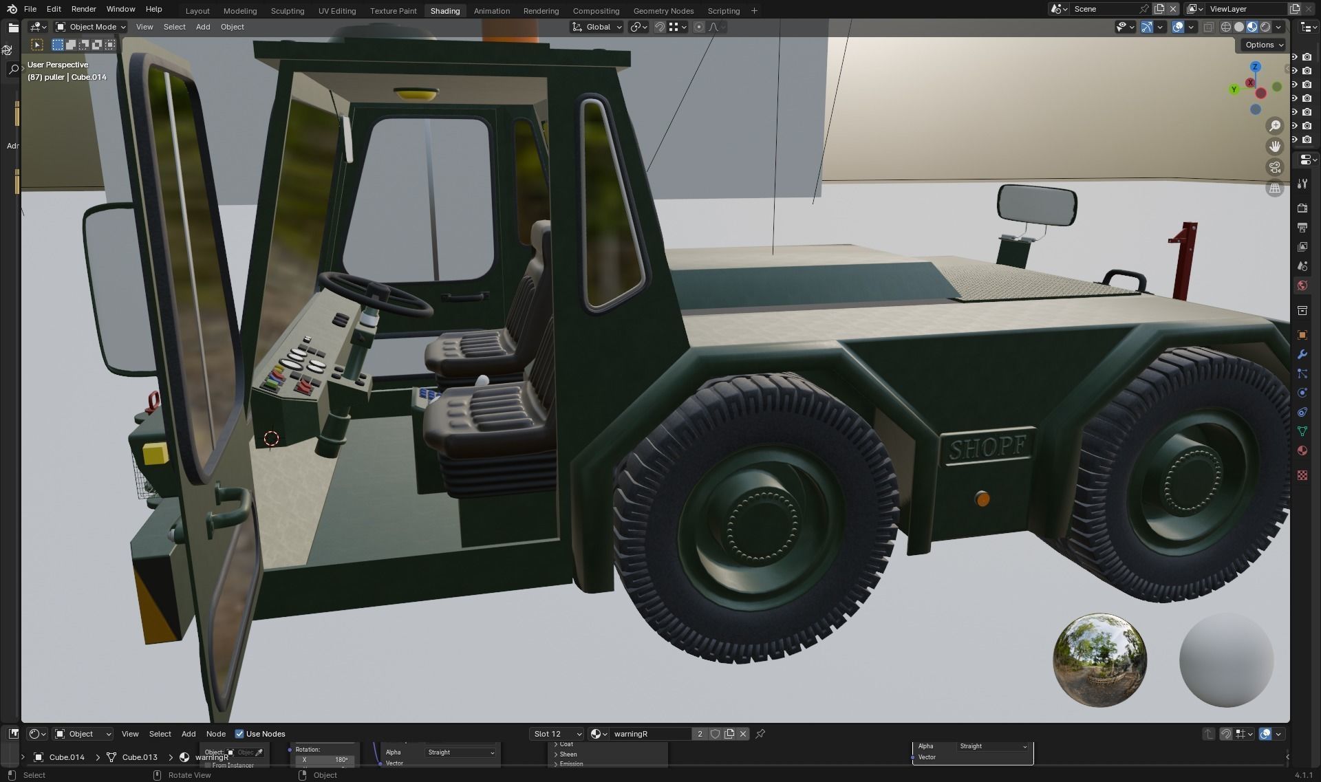 Airport Ground Tractor Low-poly 3D model_24