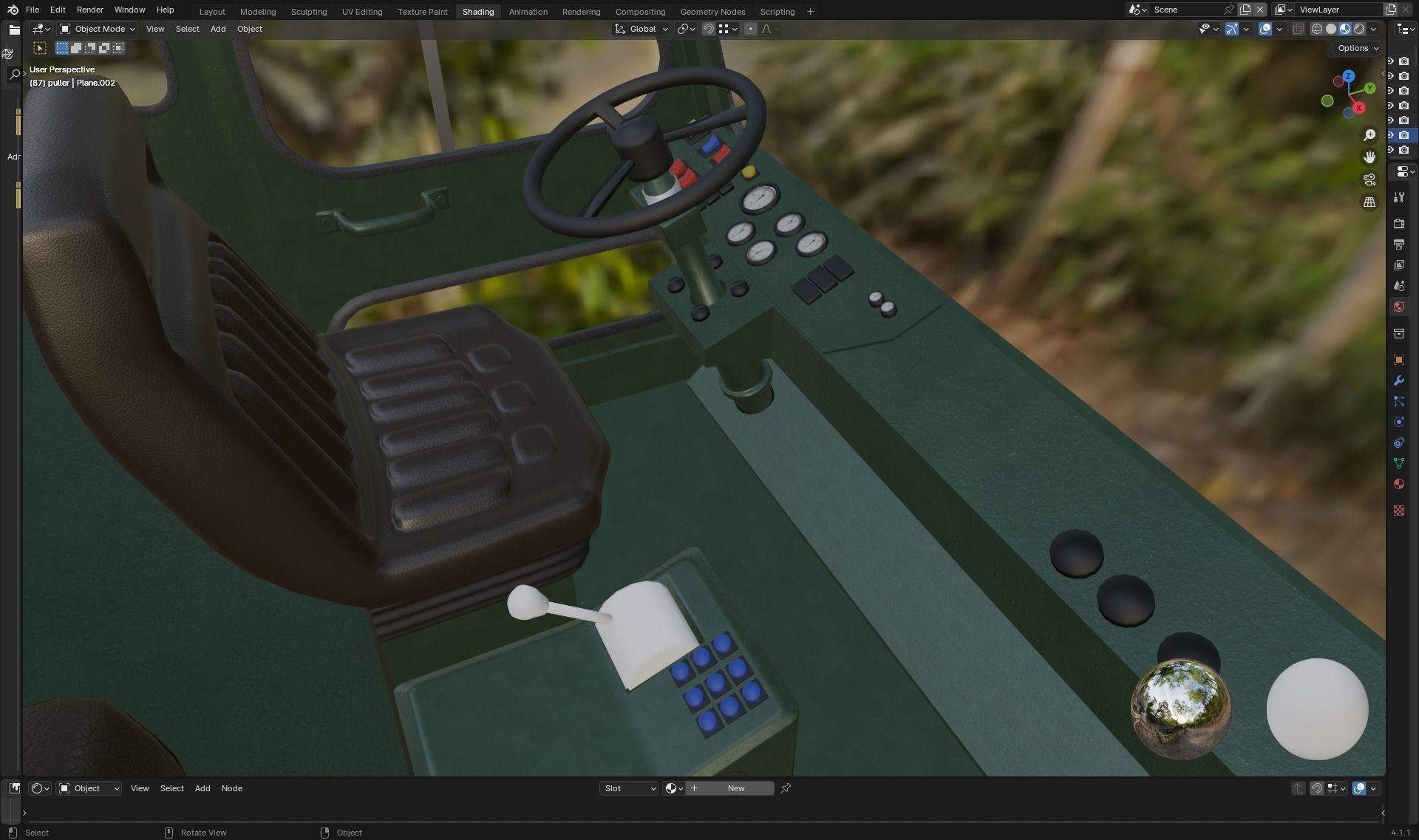 Airport Ground Tractor Low-poly 3D model_22