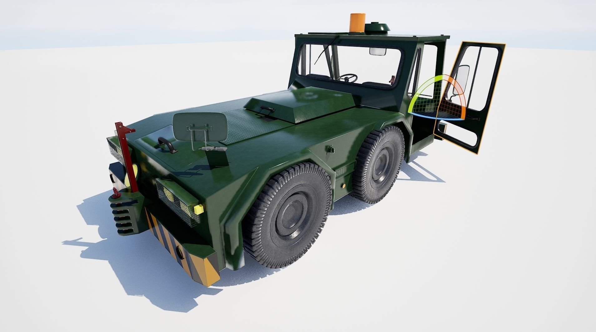 Airport Ground Tractor Low-poly 3D model_9