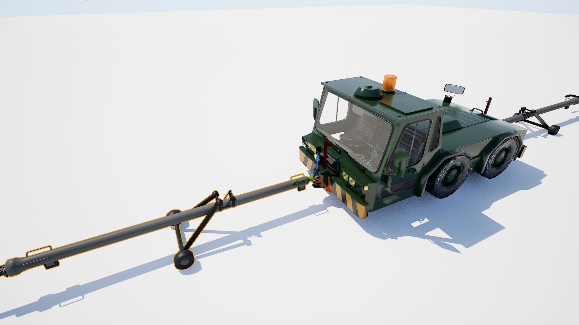 Airport Ground Tractor Low-poly 3D model_13
