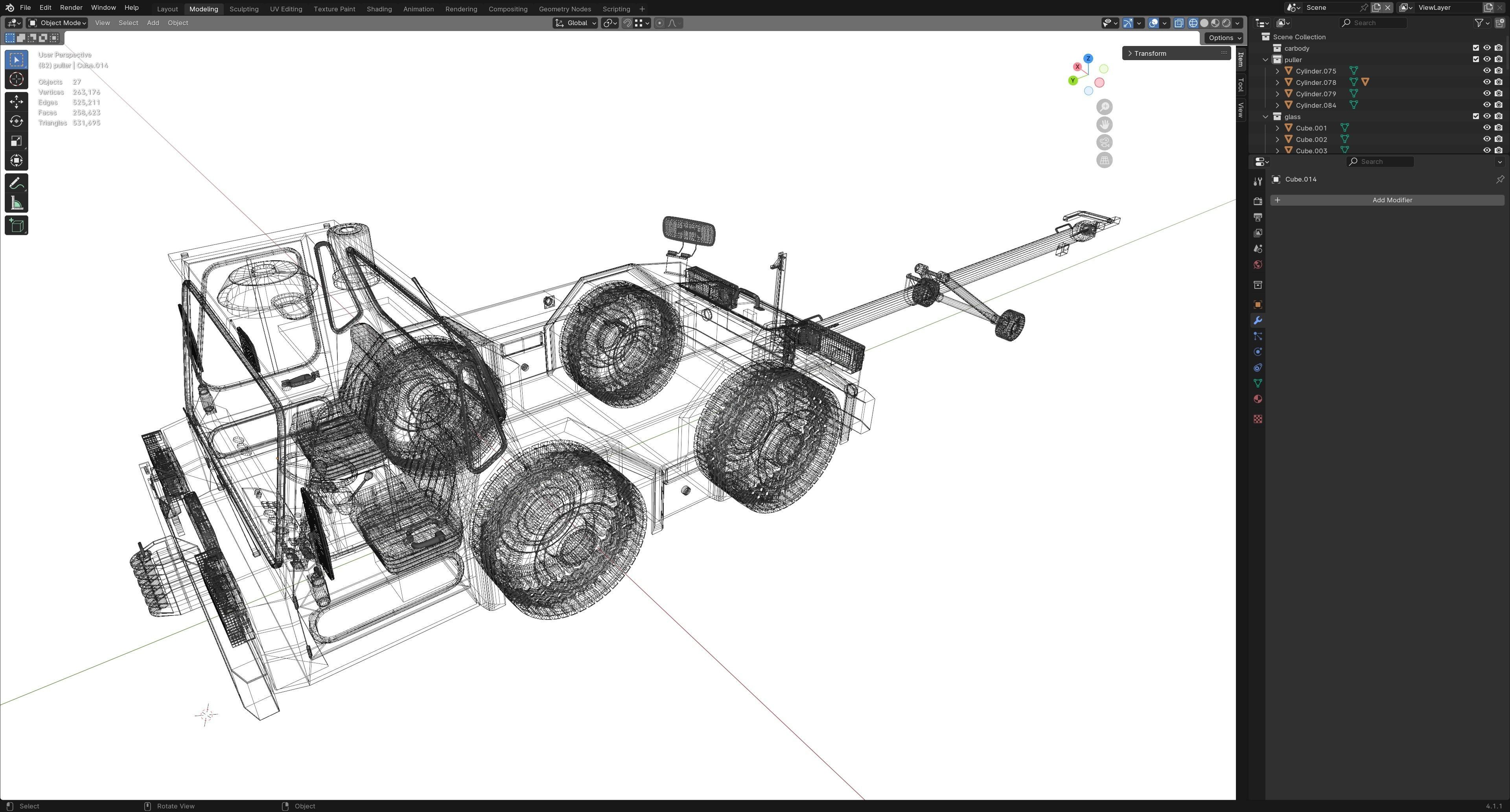 Airport Ground Tractor Low-poly 3D model_20