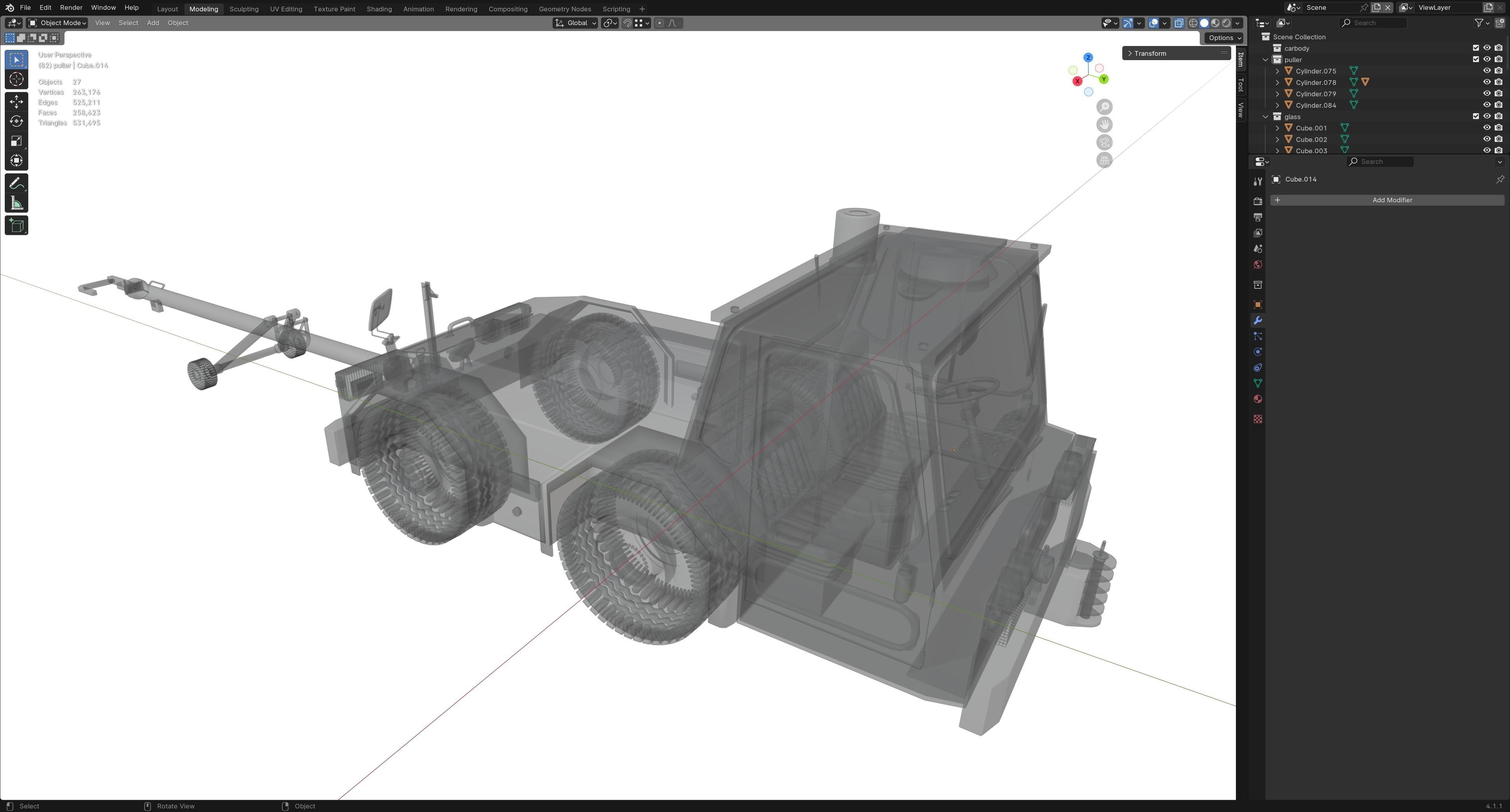 Airport Ground Tractor Low-poly 3D model_21