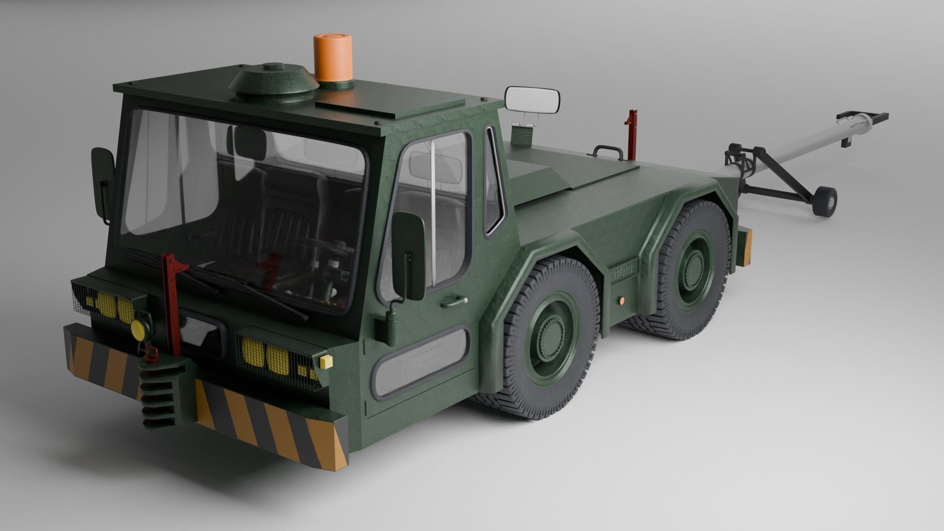 Airport Ground Tractor Low-poly 3D model_1