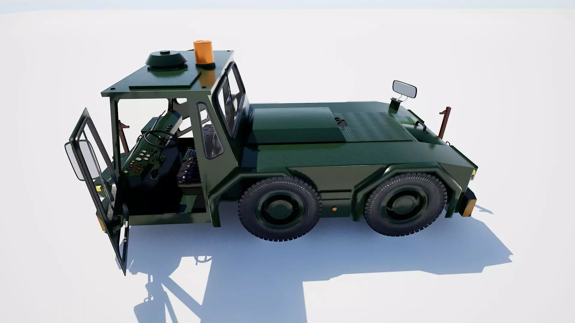 Airport Ground Tractor Low-poly 3D model_0