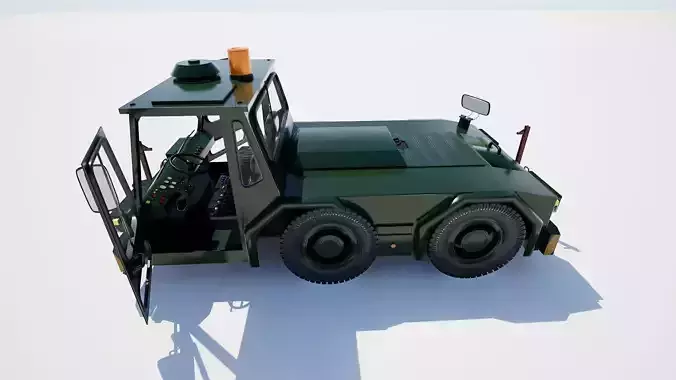 Airport Ground Tractor Low-poly 3D model