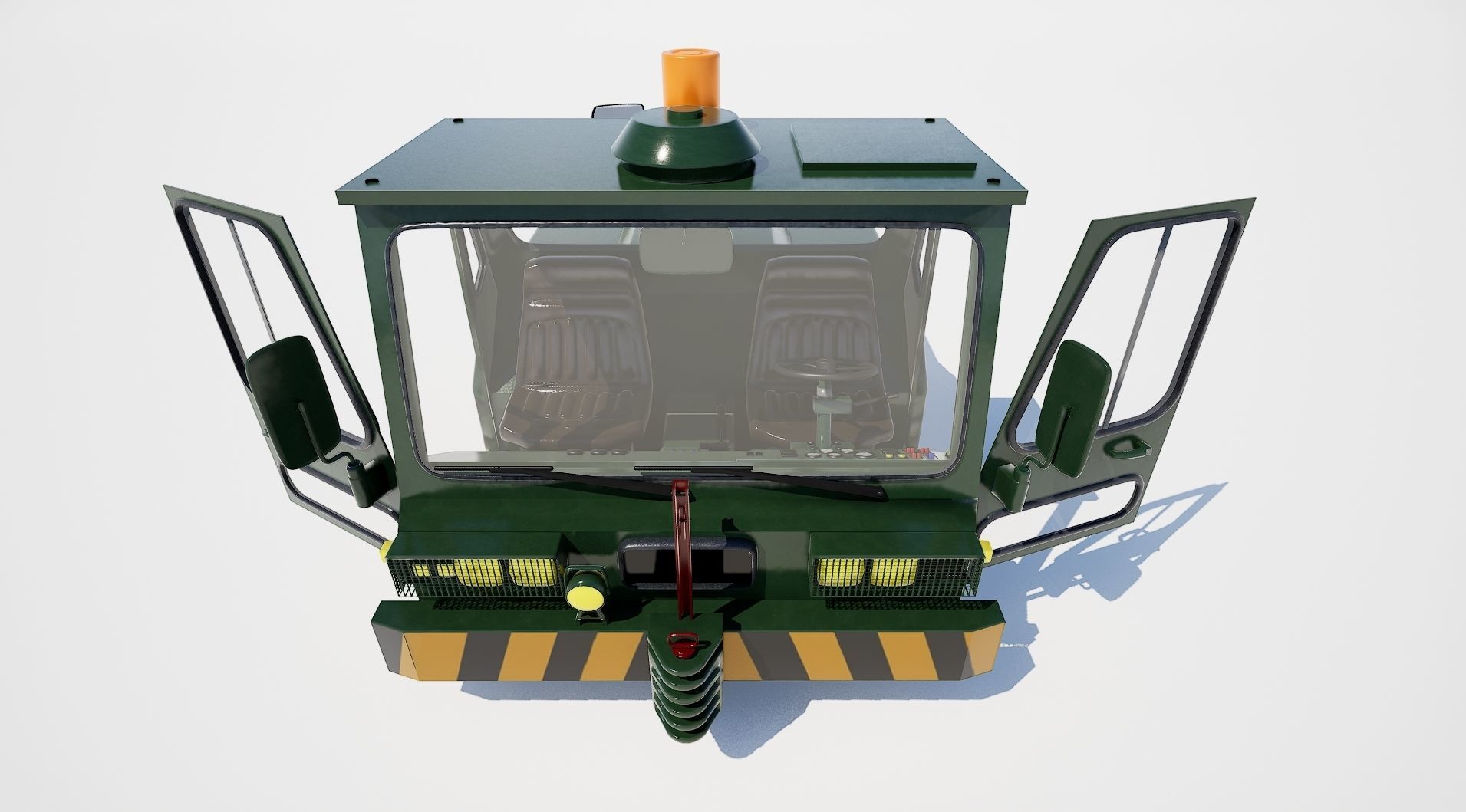 Airport Ground Tractor Low-poly 3D model_10