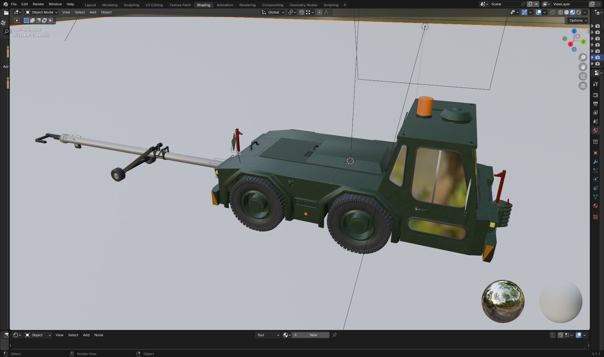 Airport Ground Tractor Low-poly 3D model_23