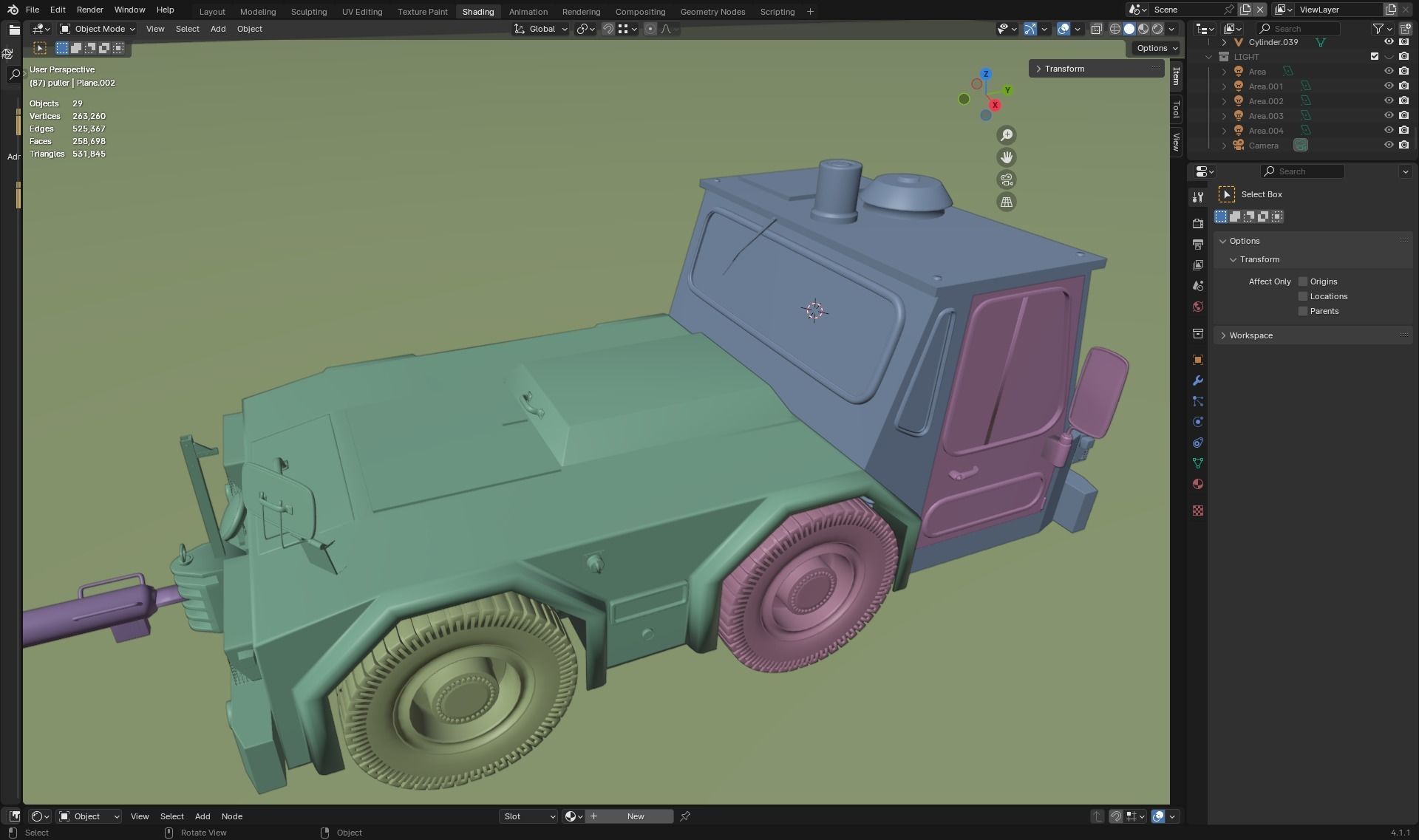 Airport Ground Tractor Low-poly 3D model_25