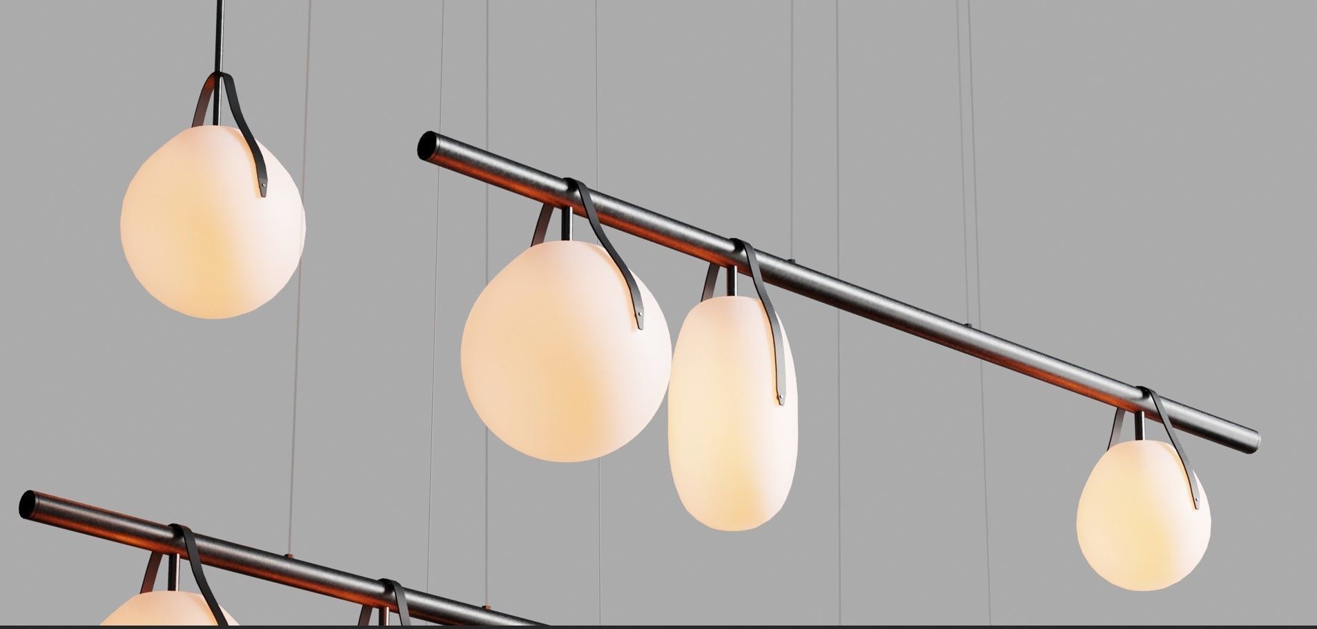 Gala Cross pendant light Low-poly 3D model_6