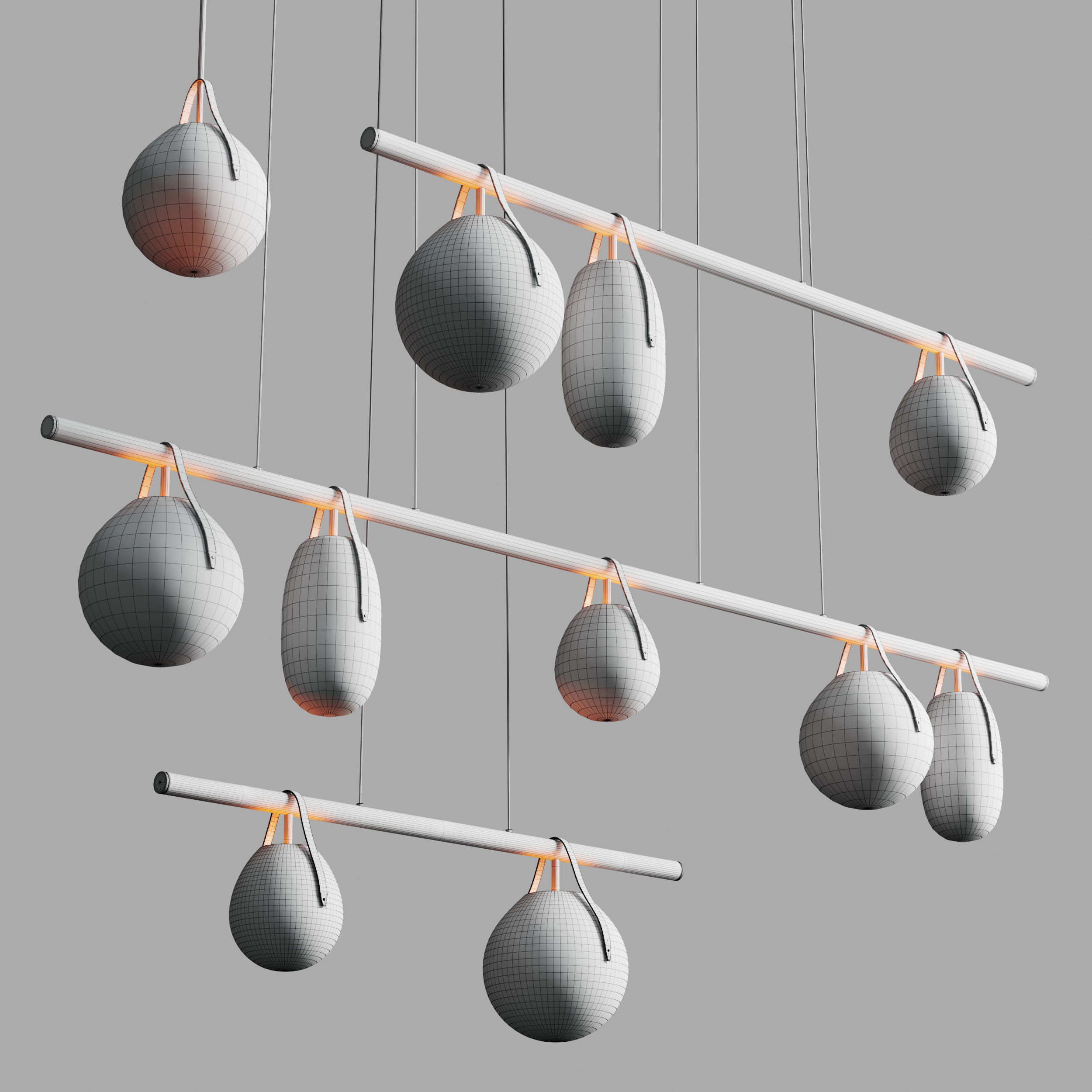 Gala Cross pendant light Low-poly 3D model_5