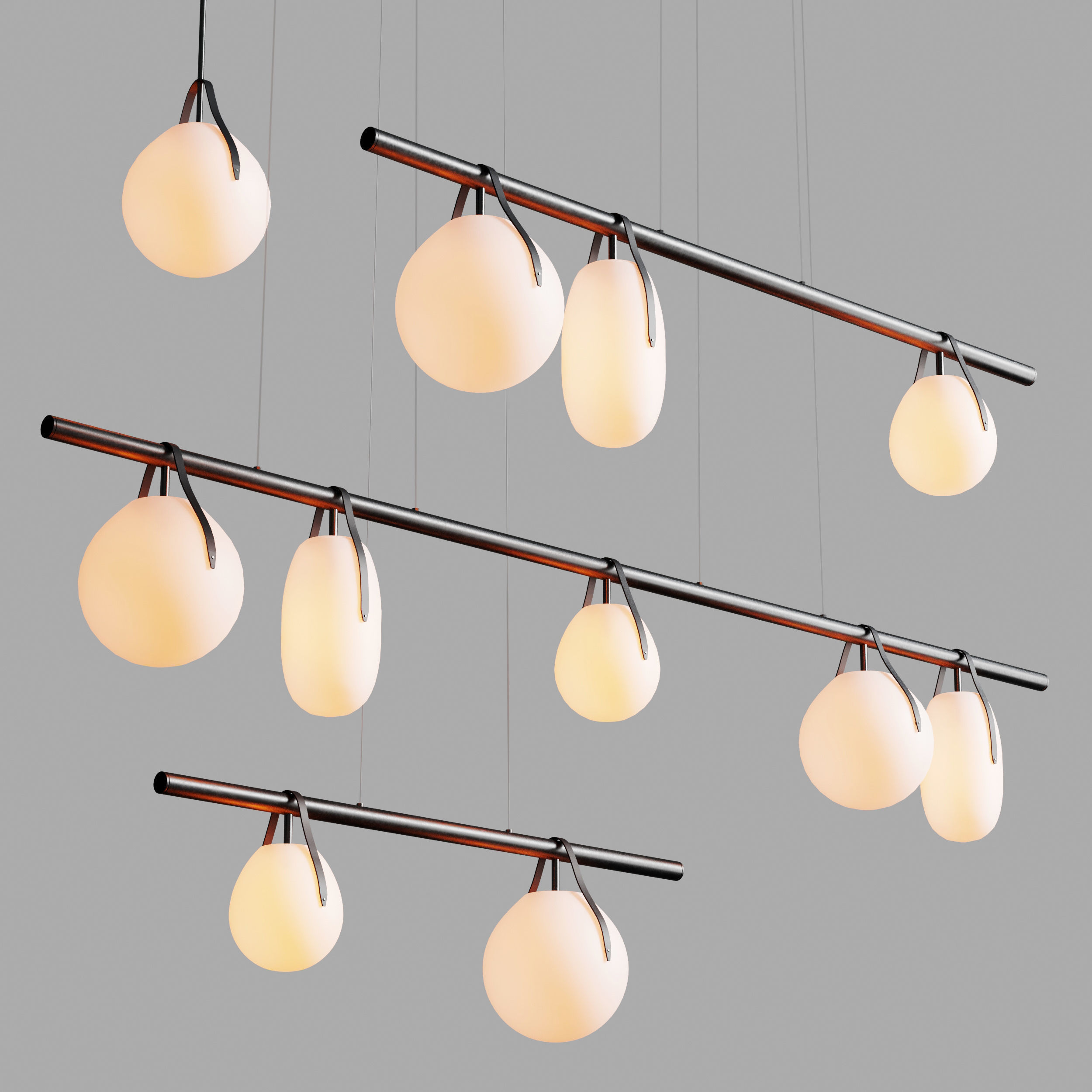 Gala Cross pendant light Low-poly 3D model_1