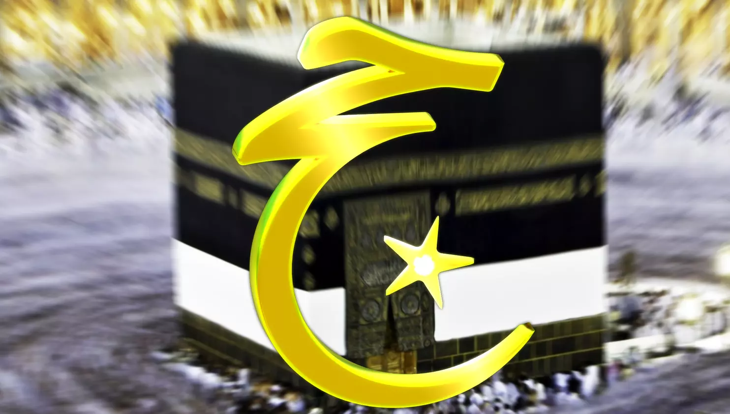 Hajj Animation Crescent Moon 3D Arabic Text 3D model
