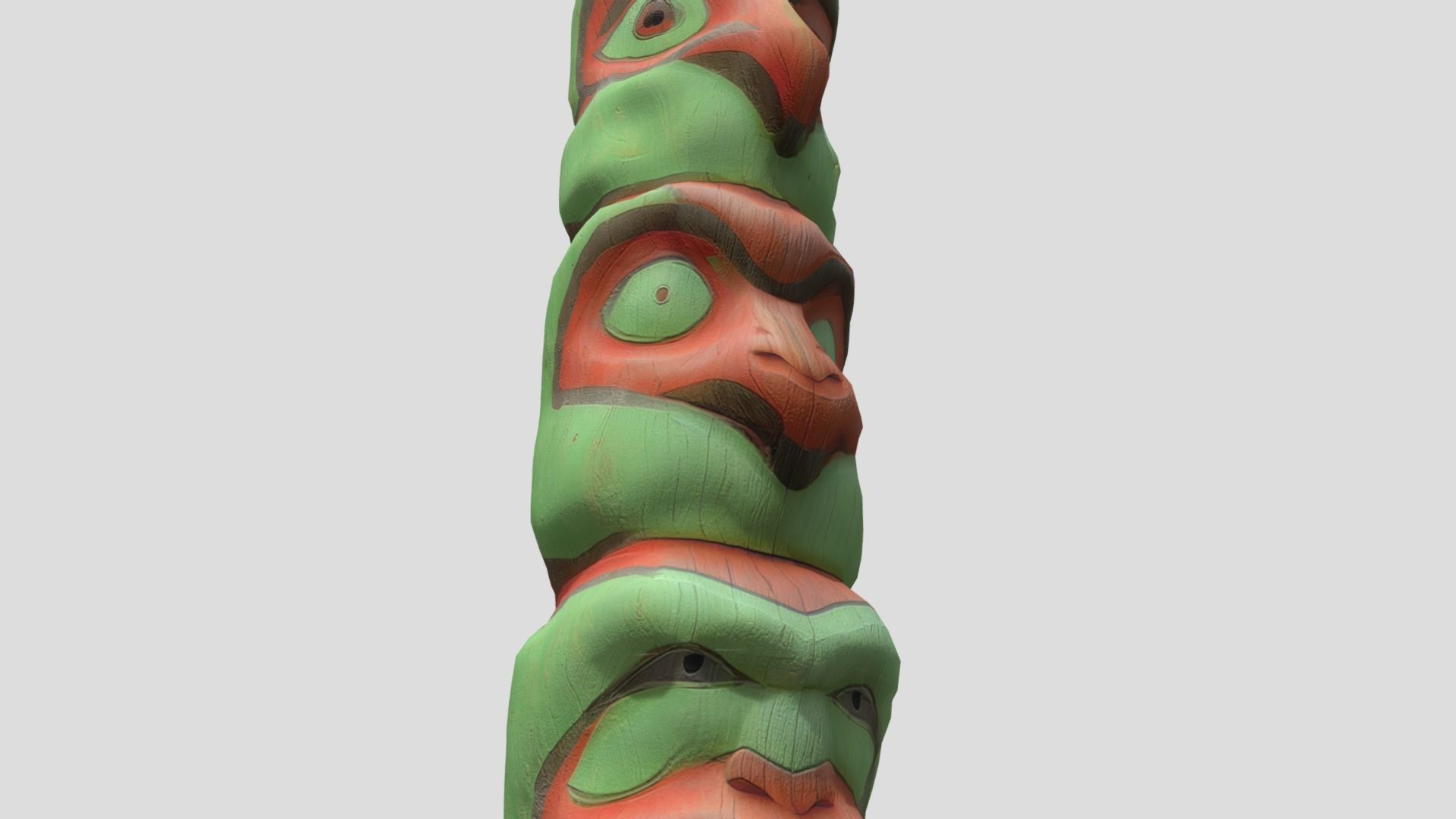 Totem Pole Low-poly 3D model_9
