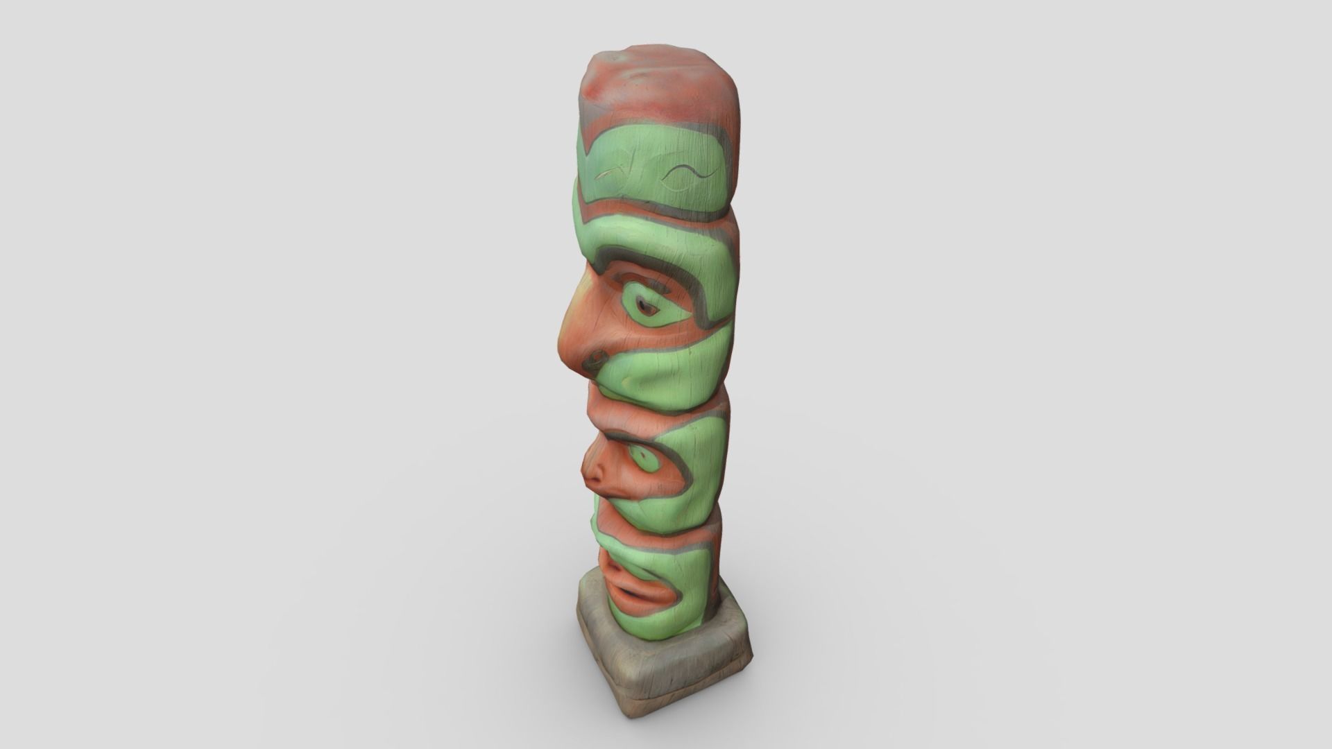 Totem Pole Low-poly 3D model_5