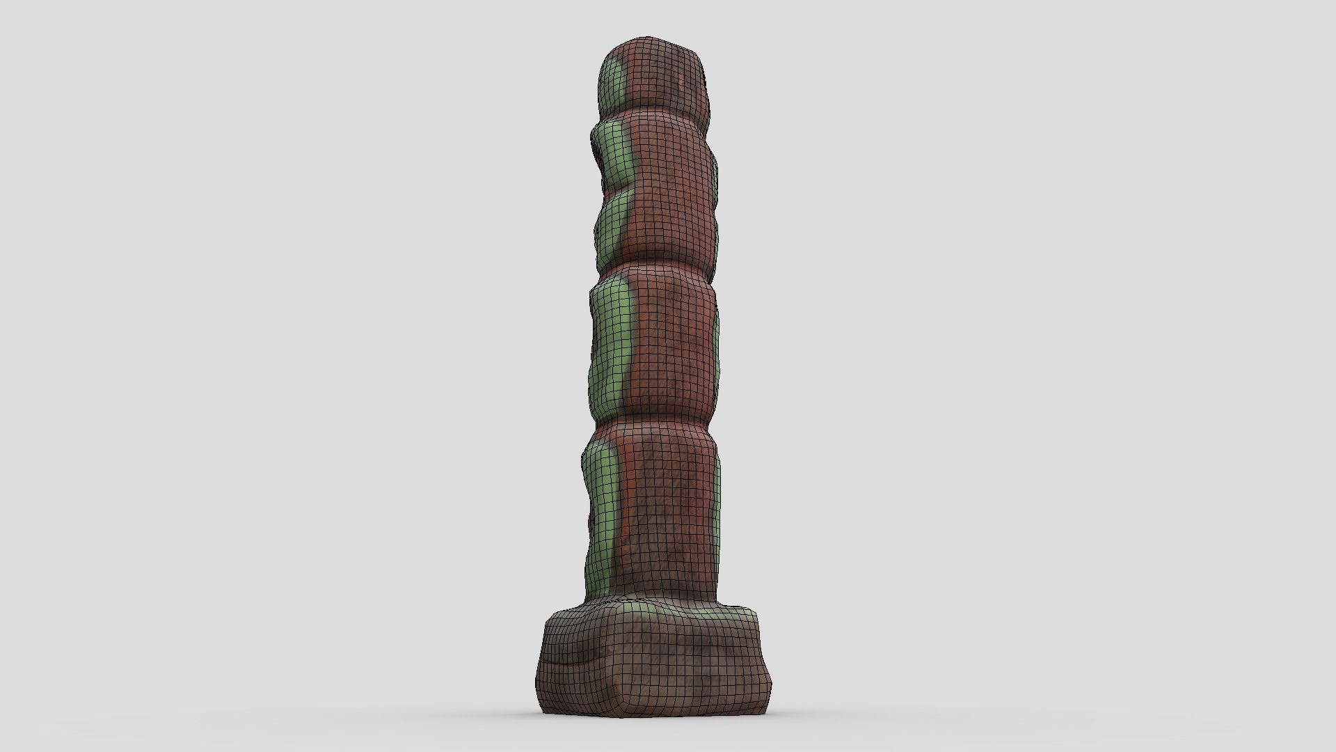 Totem Pole Low-poly 3D model_8