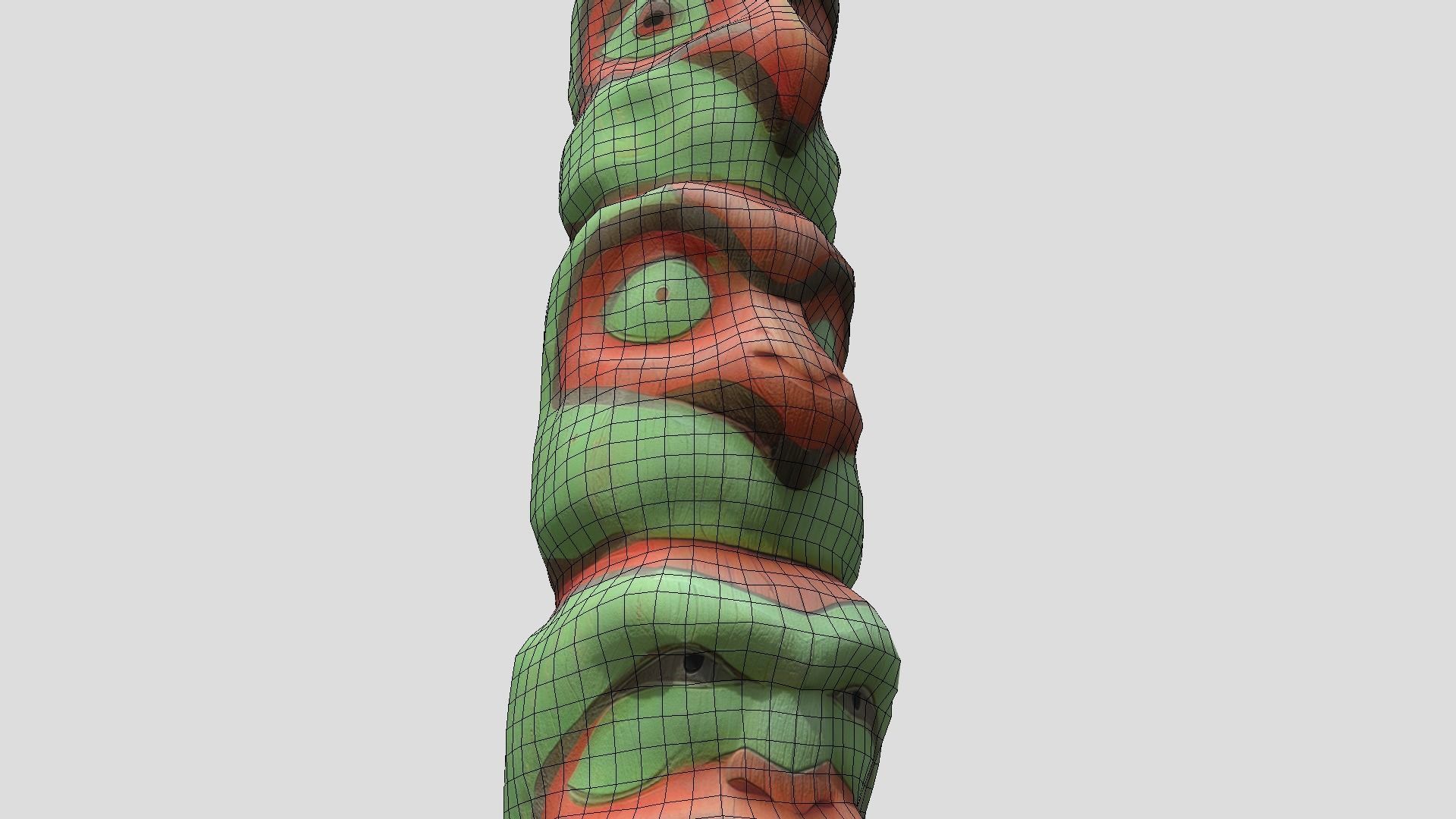 Totem Pole Low-poly 3D model_10