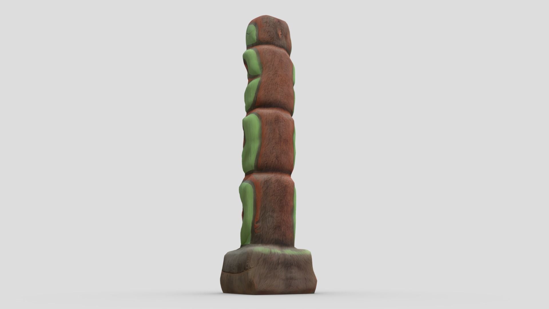 Totem Pole Low-poly 3D model_7