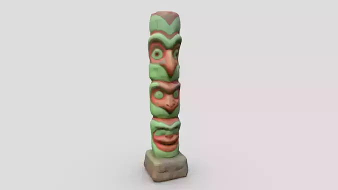Totem Pole Low-poly 3D model